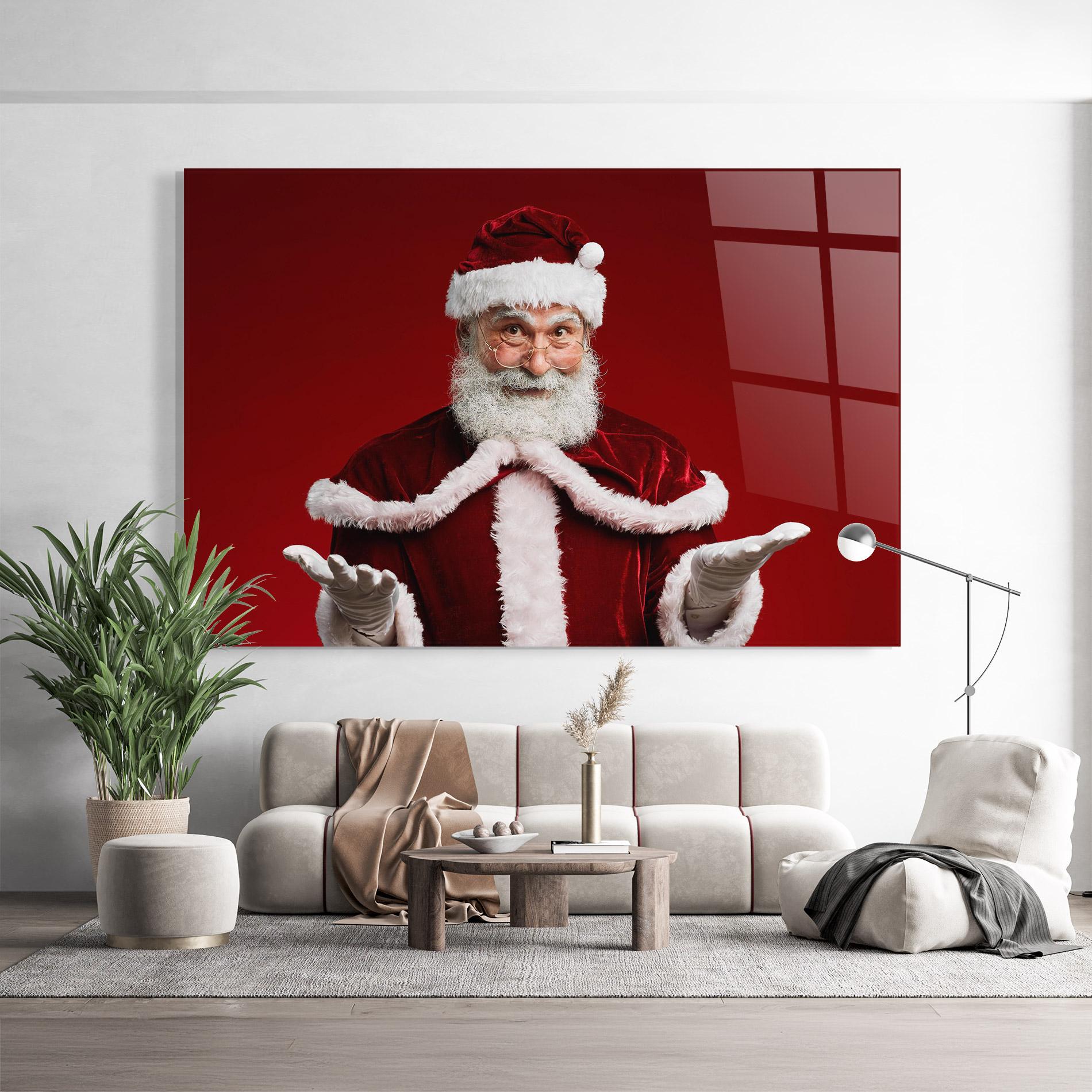 Tablou Sticla Santa Welcoming You mockup 9