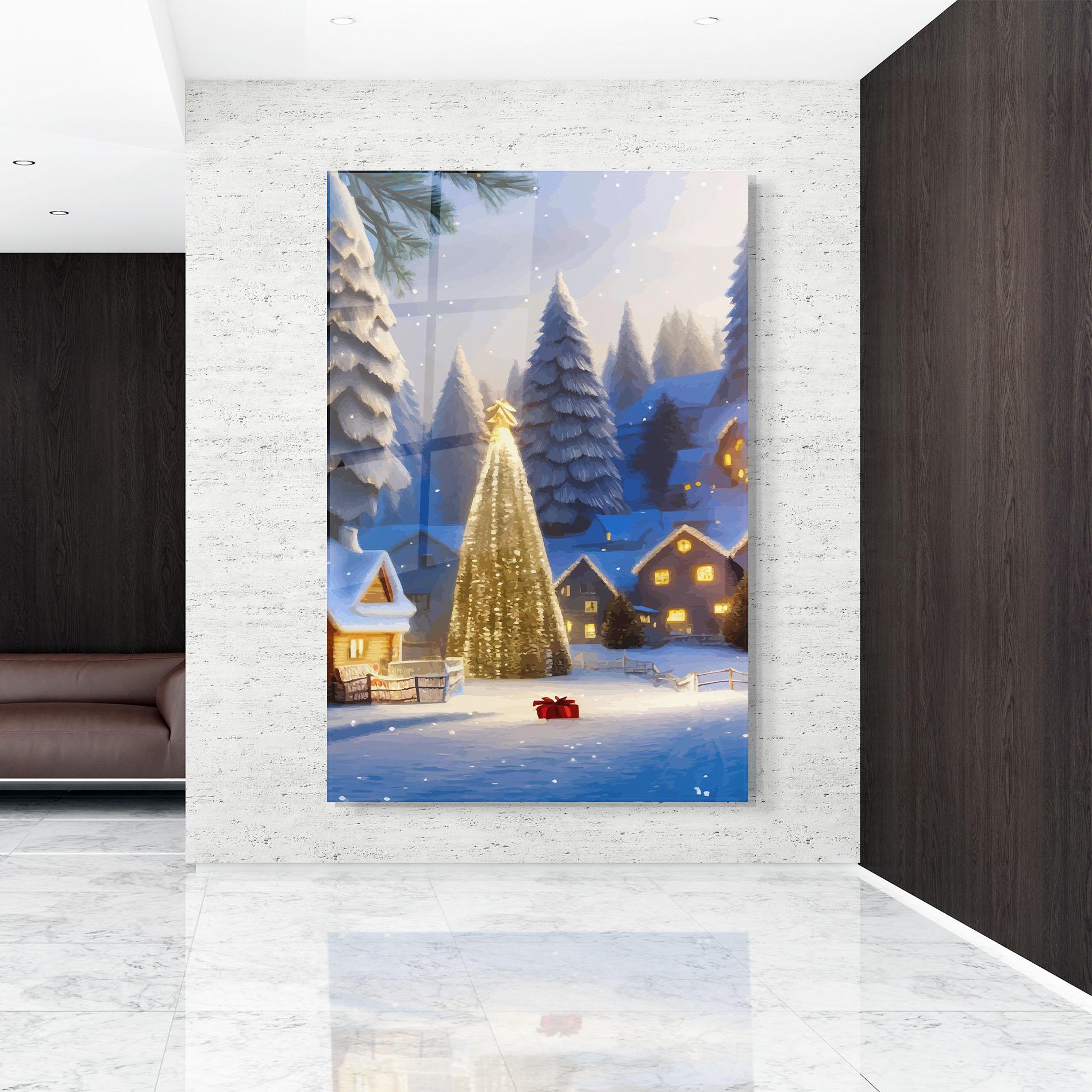 Tablou Sticla Fairy Tale Christmas House mockup 9