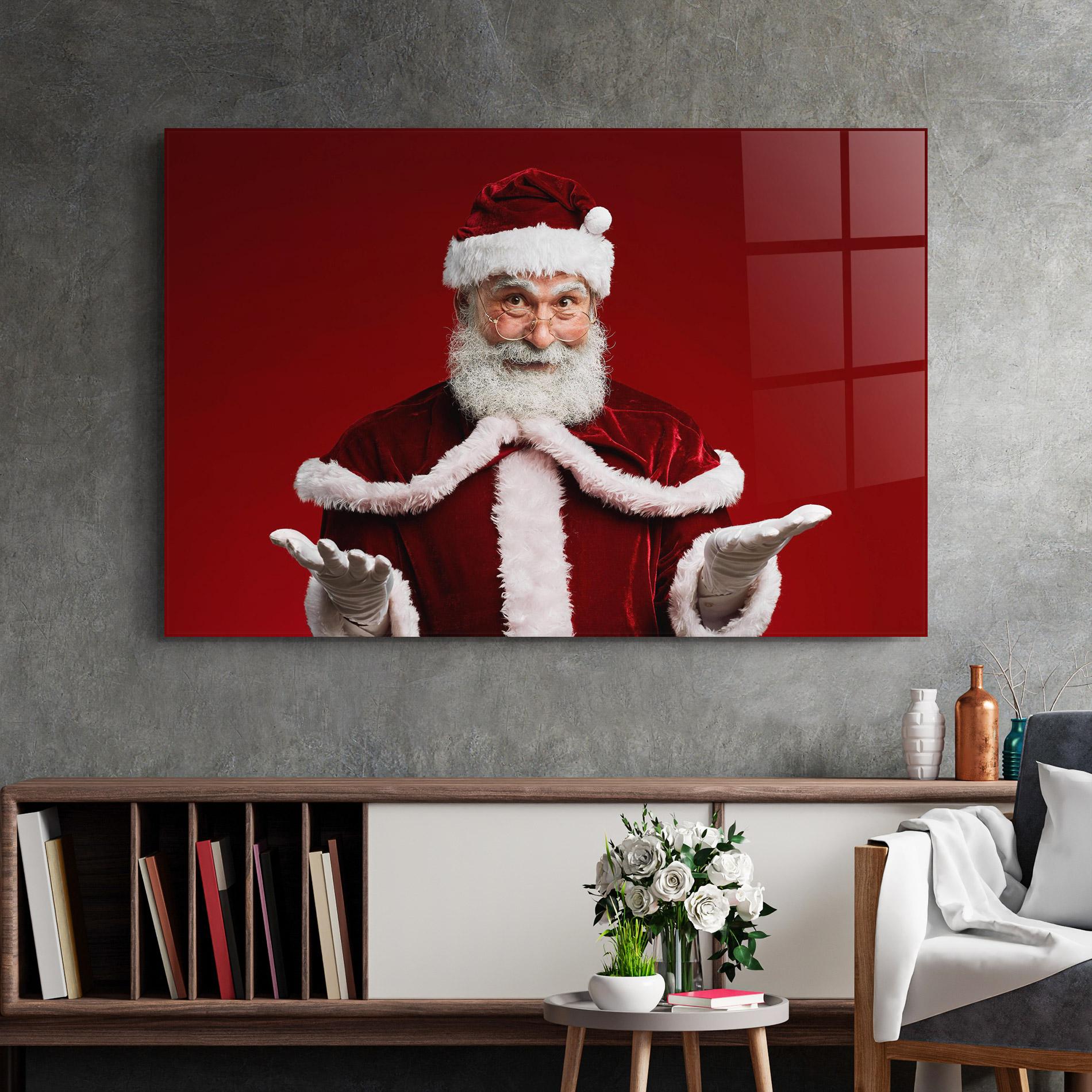 Tablou Sticla Santa Welcoming You mockup 2