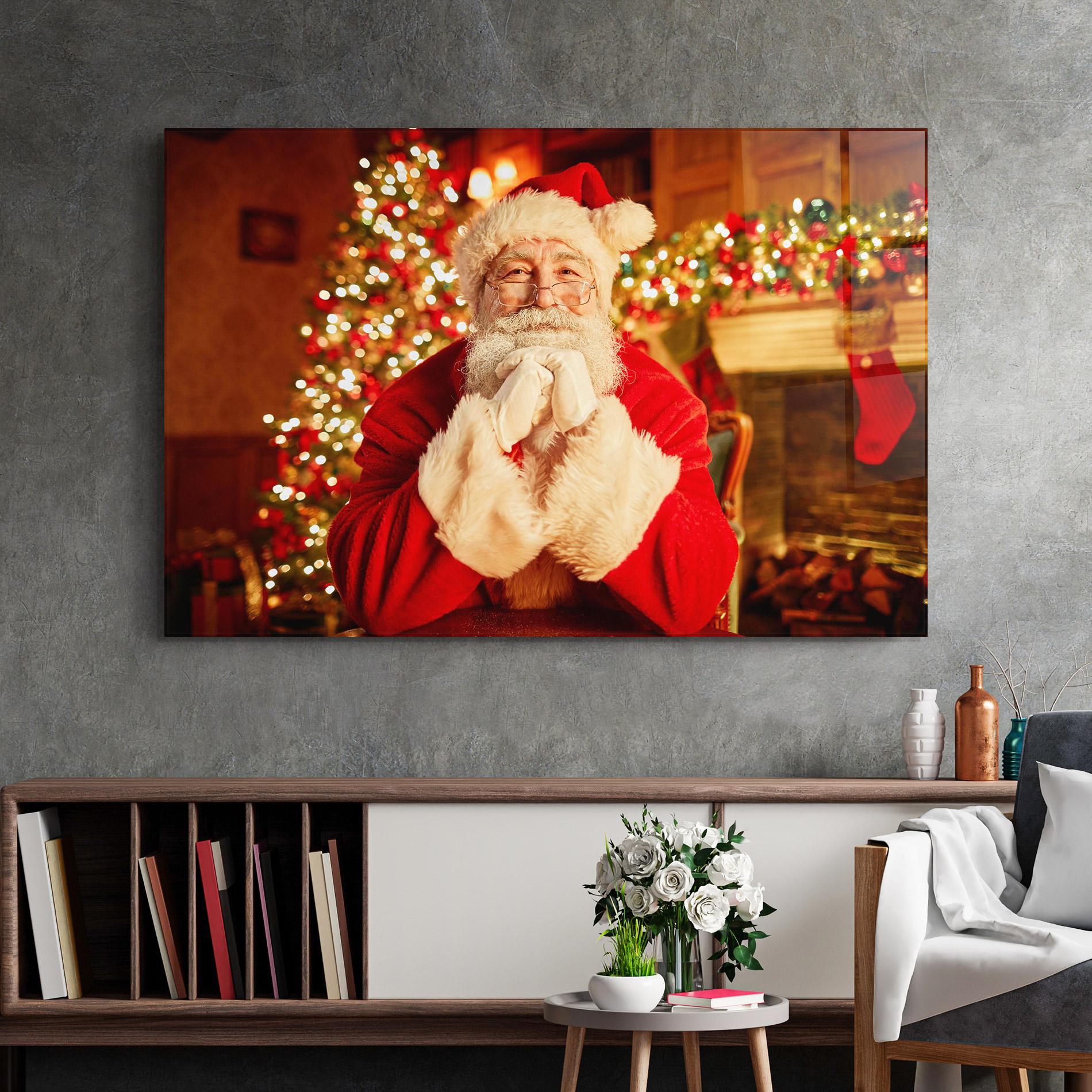 Tablou Sticla Traditional Santa mockup 2