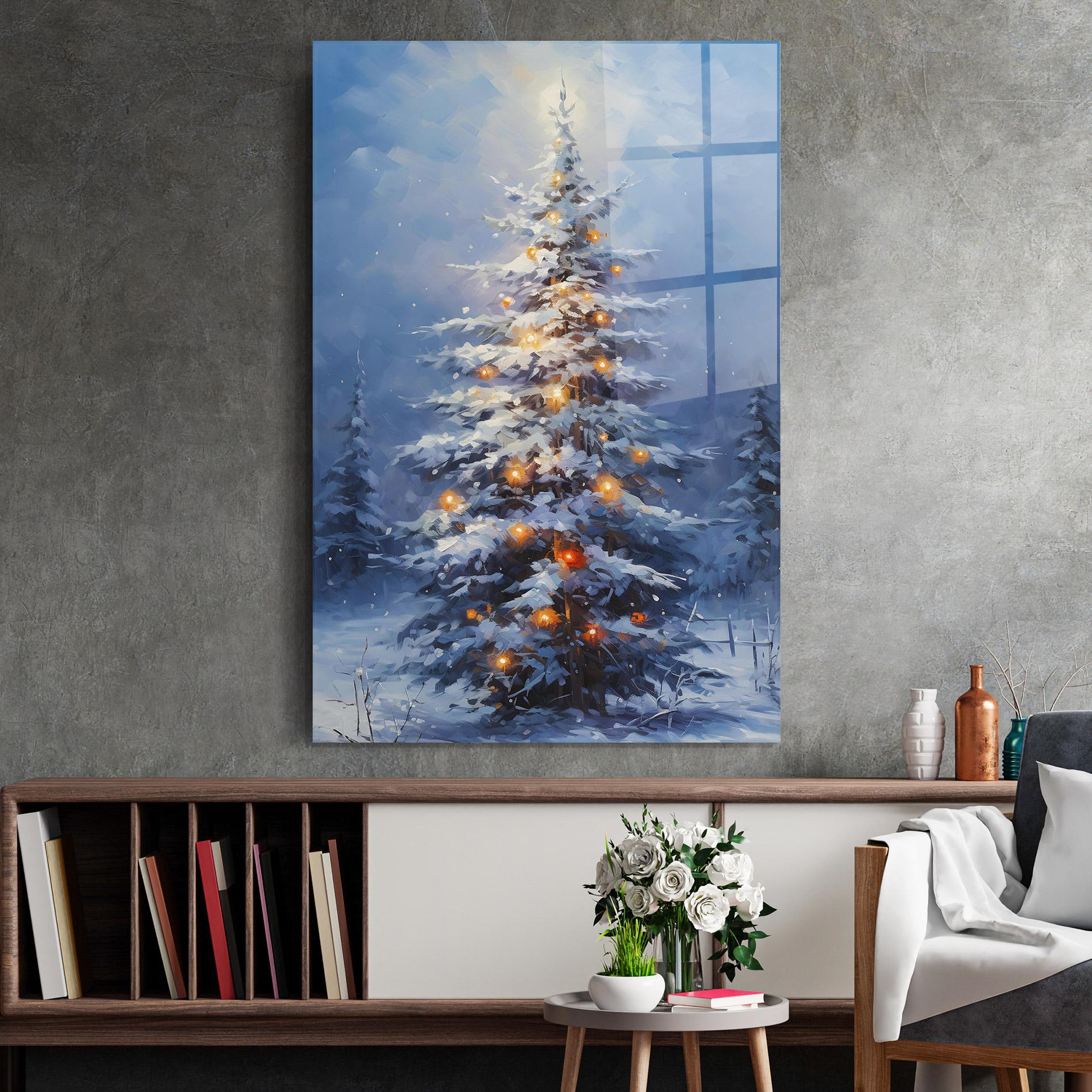 Tablou Sticla Tall Slender Tree mockup 2