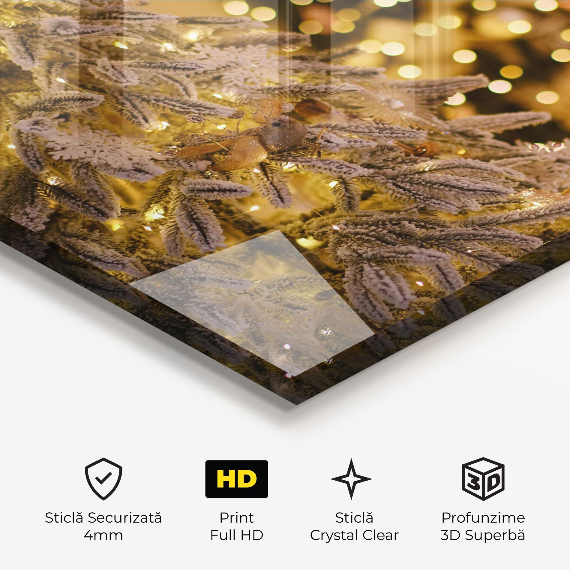 Tablou Sticla Beautiful Christmas Lights mockup 3