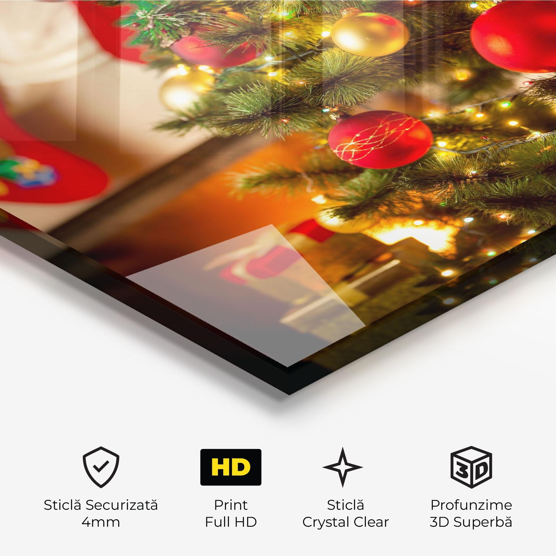 Tablou Sticla Beautiful Fireplace mockup 3