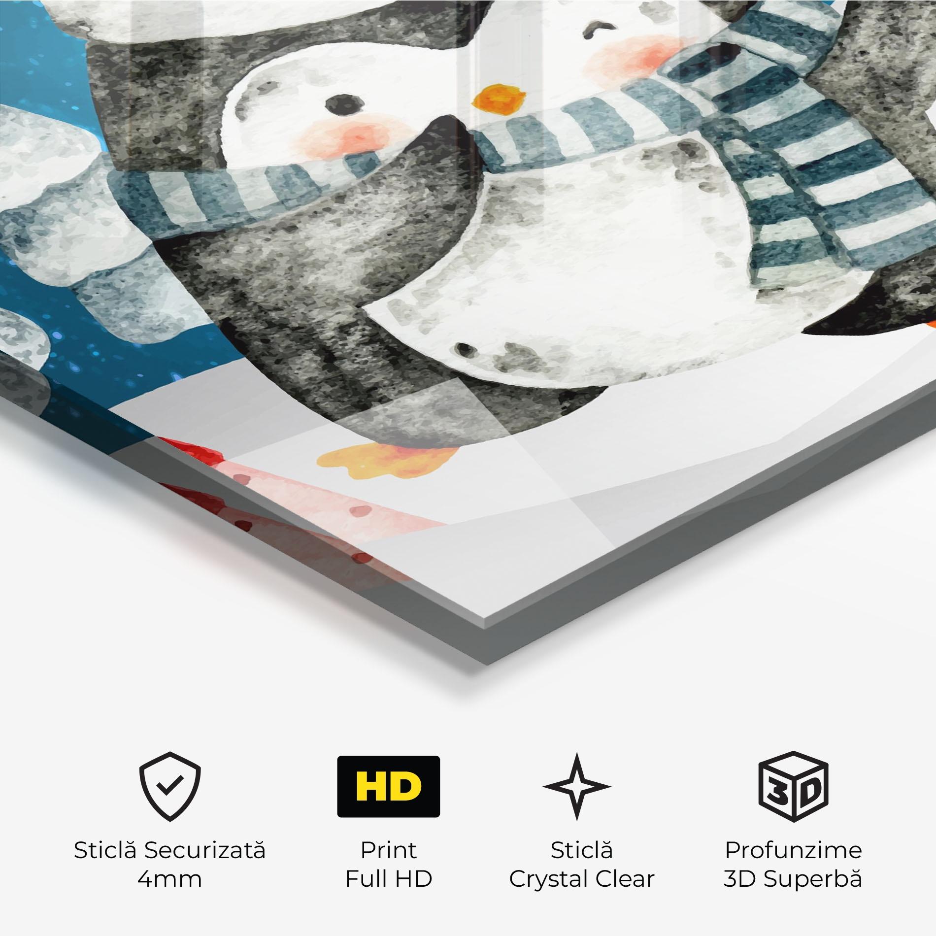 Tablou Sticla Blue Pinguin mockup 3