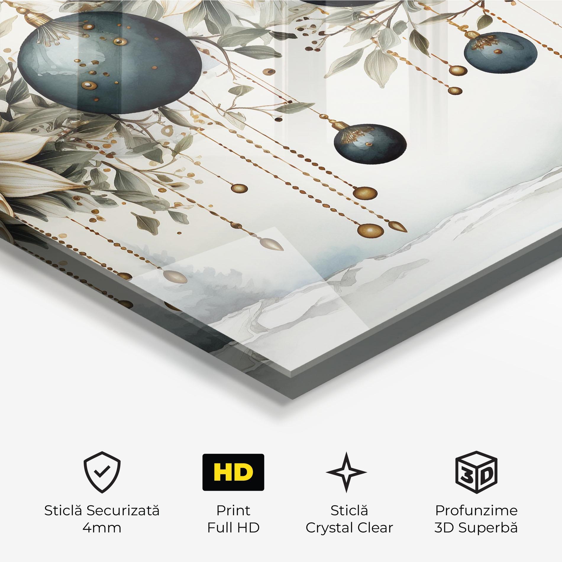 Tablou Sticla Christmas Flowers Art mockup 3