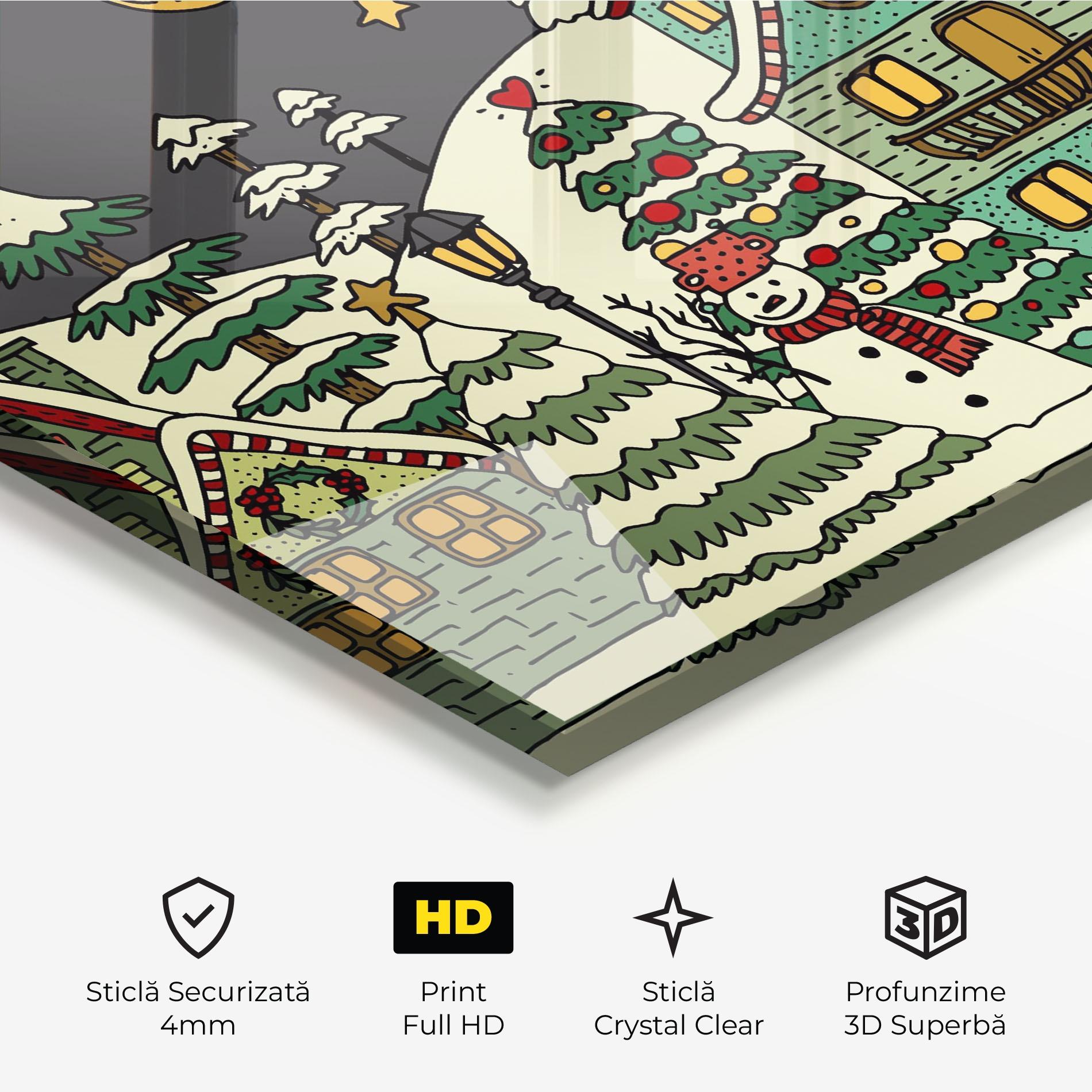 Tablou Sticla House With Snow mockup 3