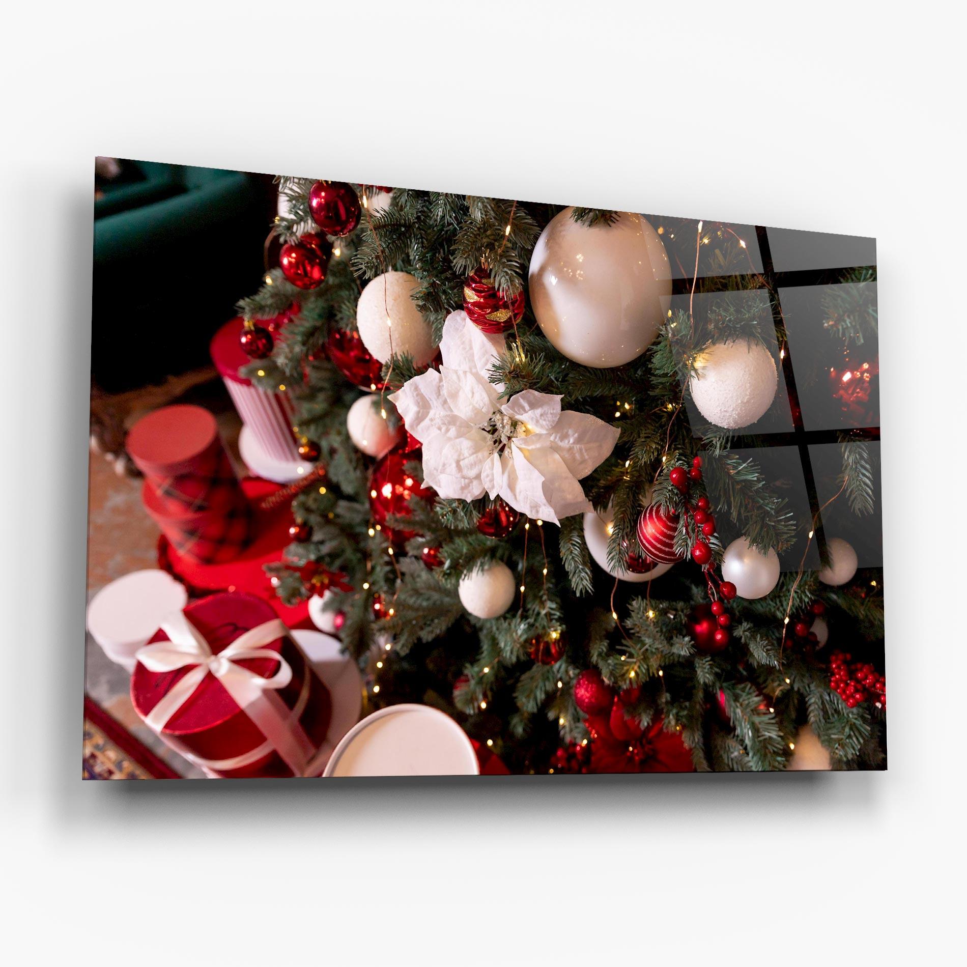 Tablou Sticla Colourful Christmas Baubles mockup 6