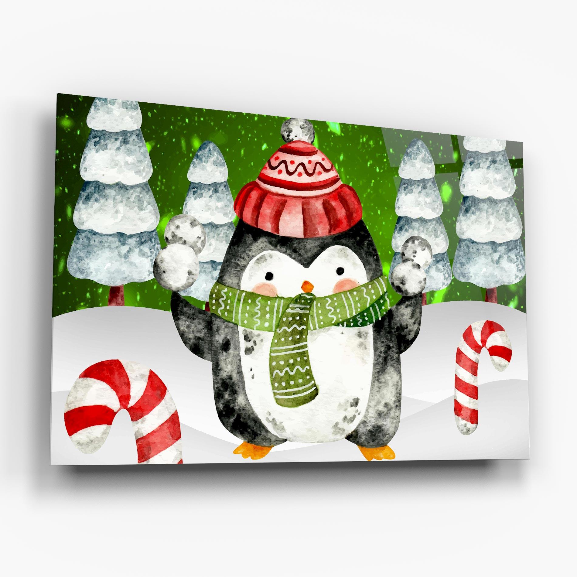 Tablou Sticla Green Pinguin mockup 6