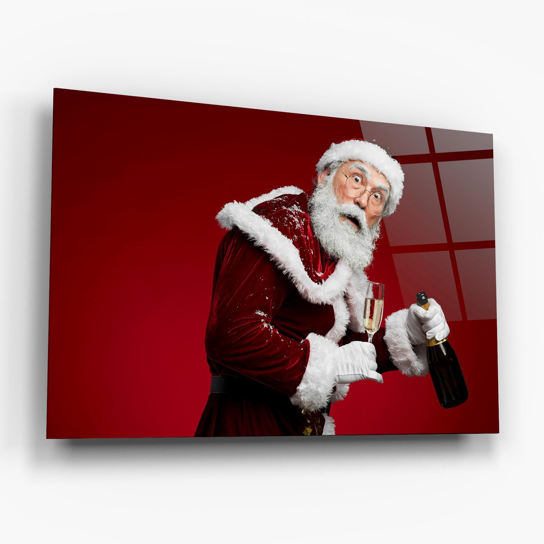 Holding Champagne Santa mockup 6