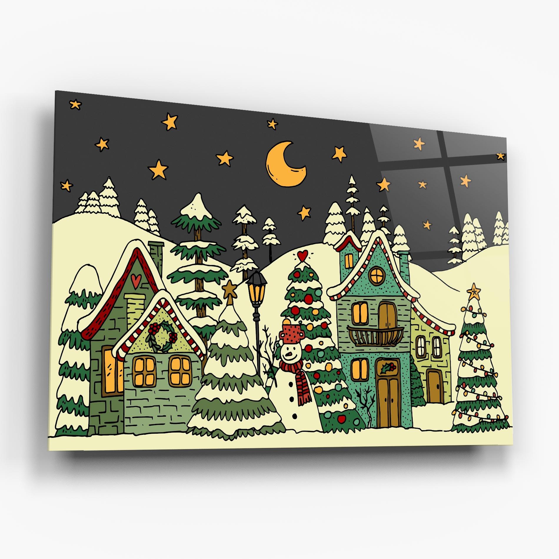 Tablou Sticla House With Snow mockup 6