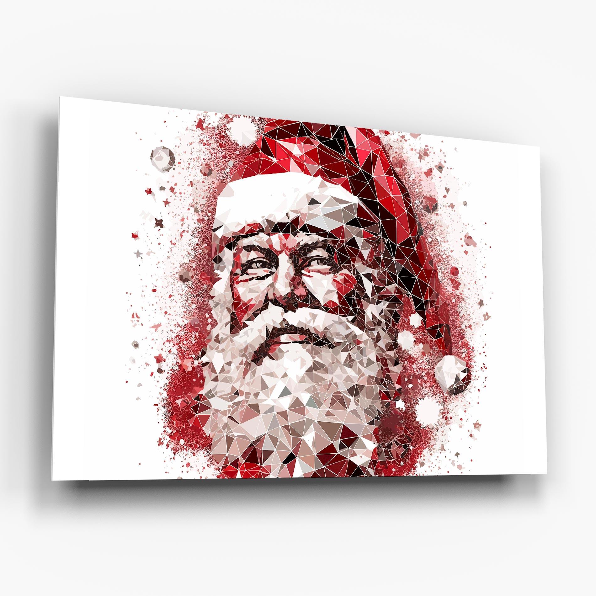 Tablou Sticla Red Santa Art mockup 6