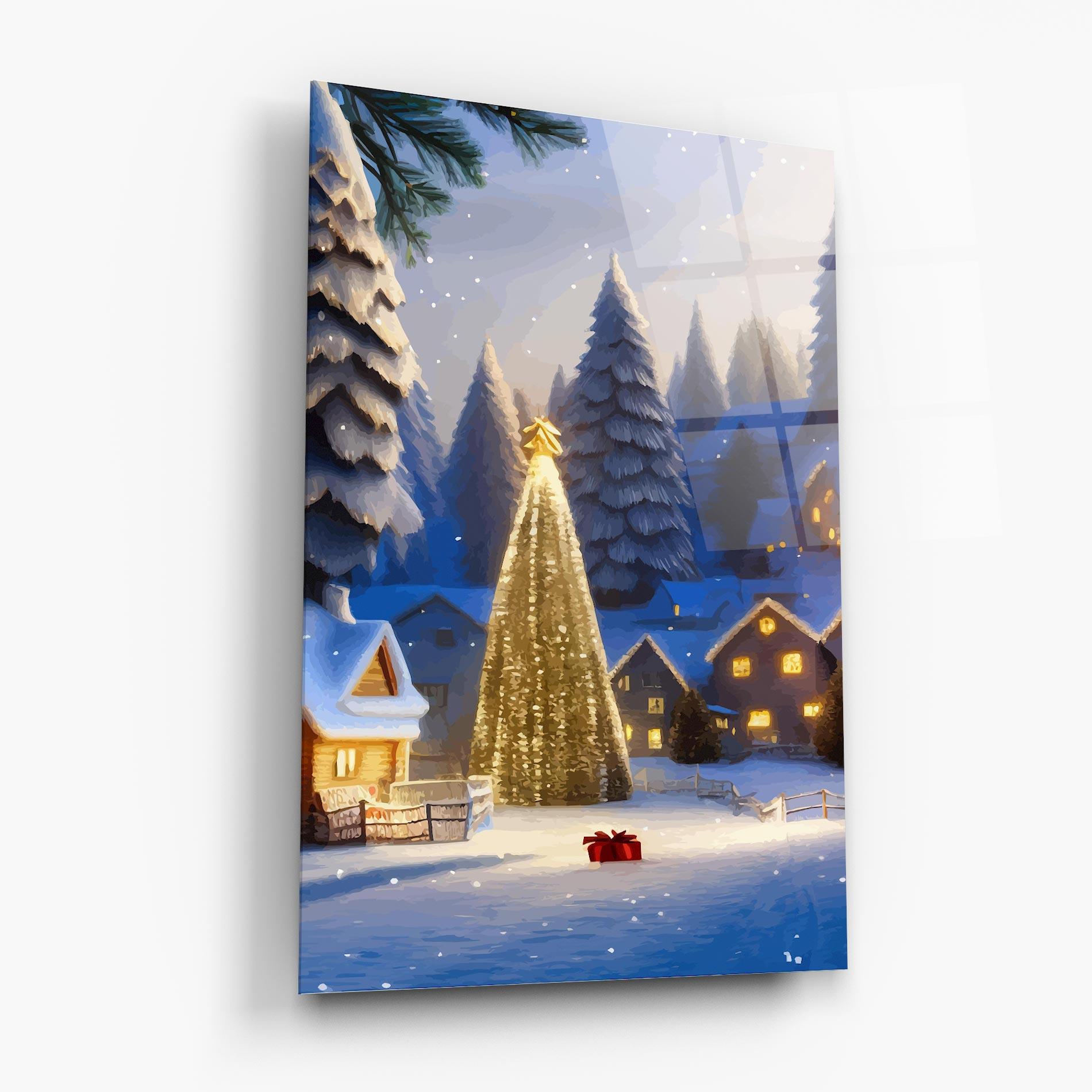 Tablou Sticla Fairy Tale Christmas House mockup 6