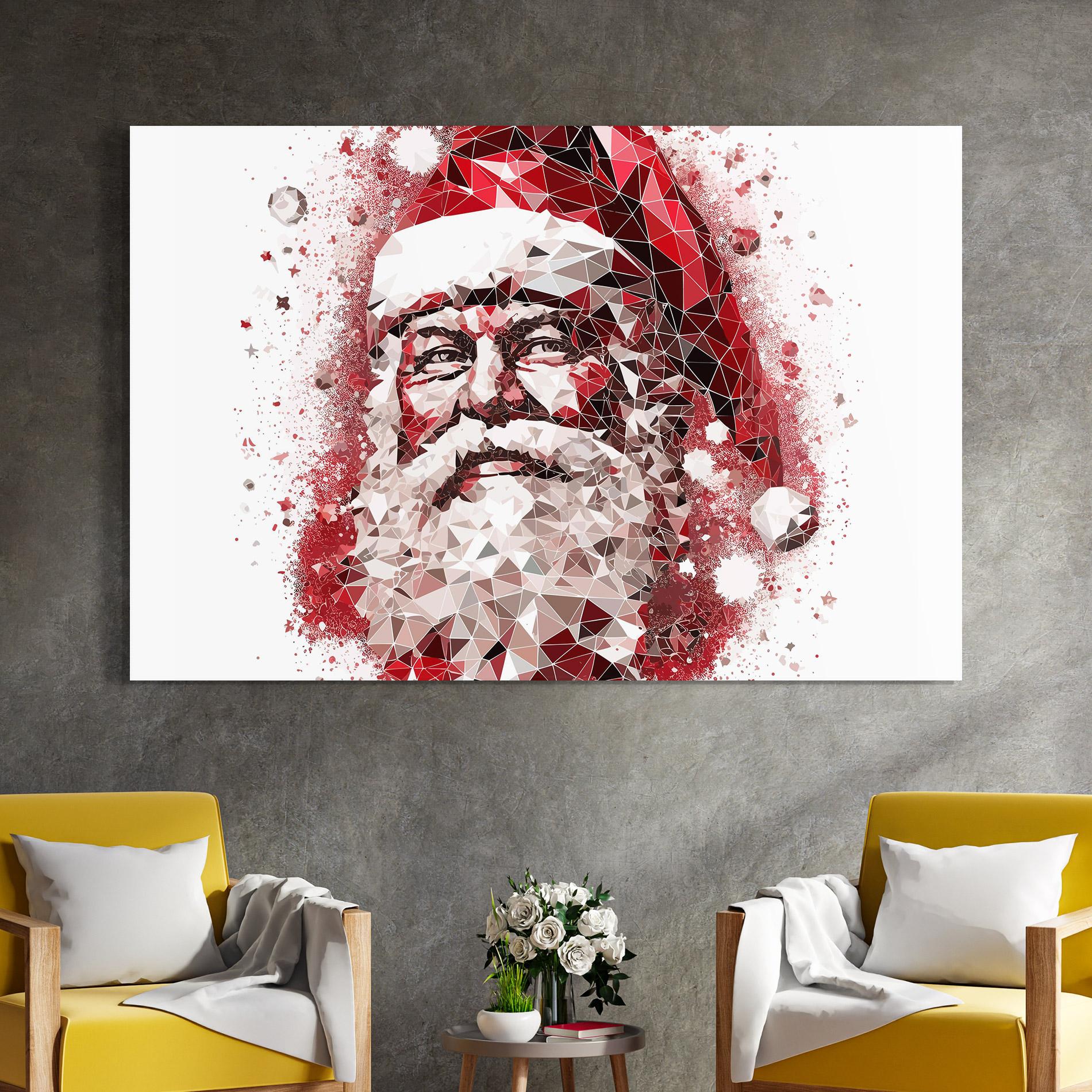 Tablou Sticla Red Santa Art mockup 4