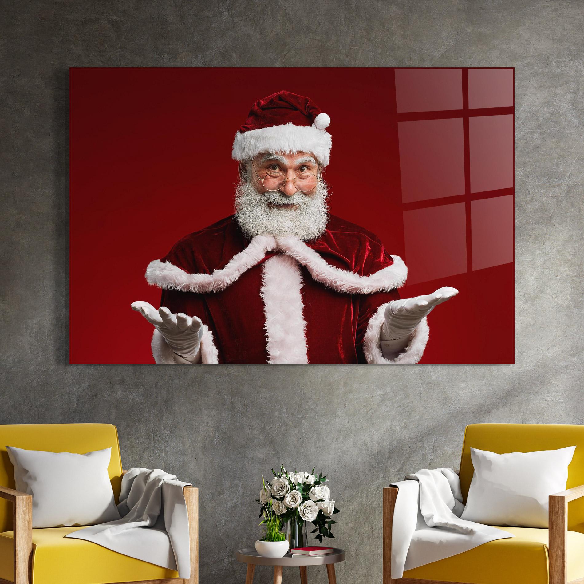Tablou Sticla Santa Welcoming You mockup 4