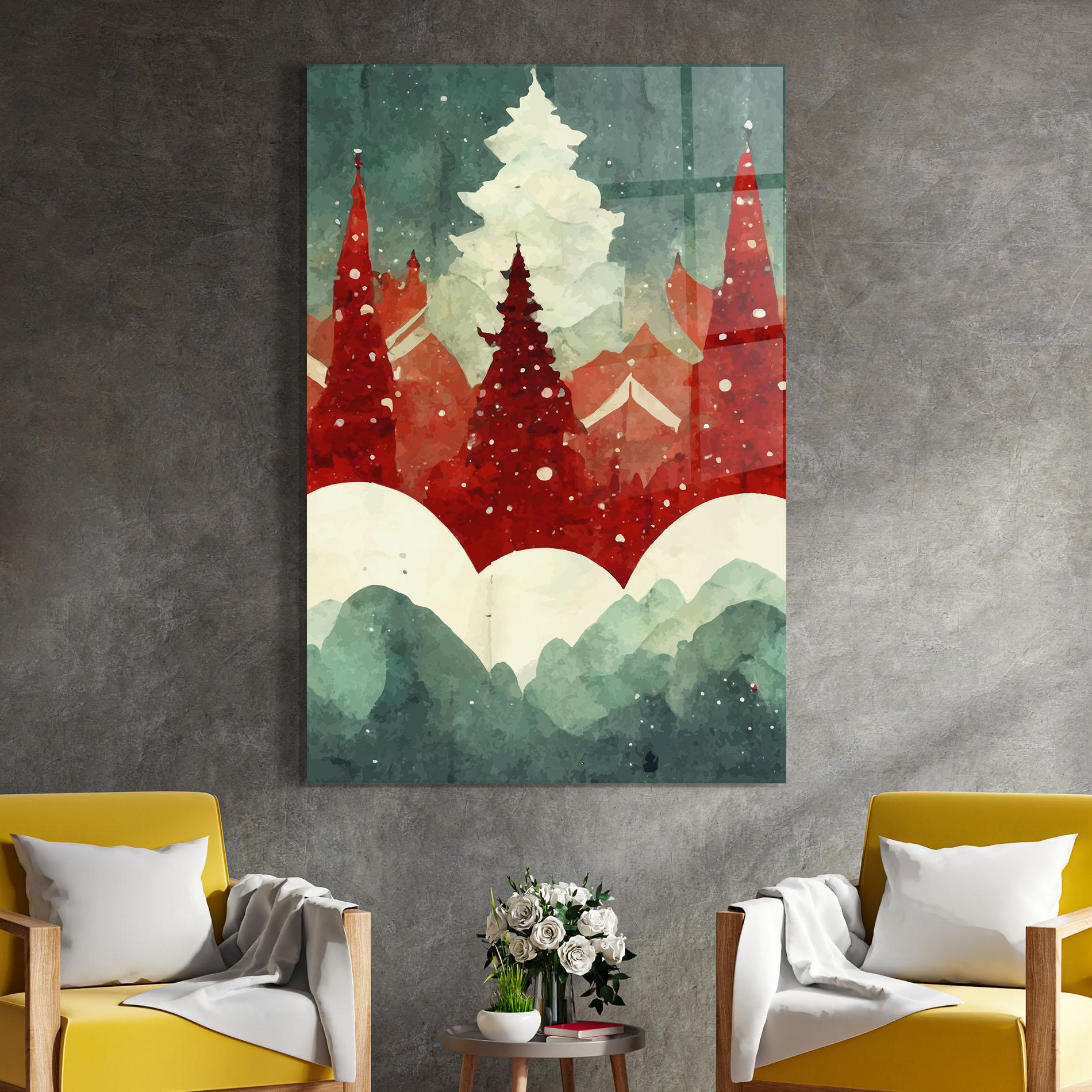 Tablou Sticla Christmas Landscape mockup 4