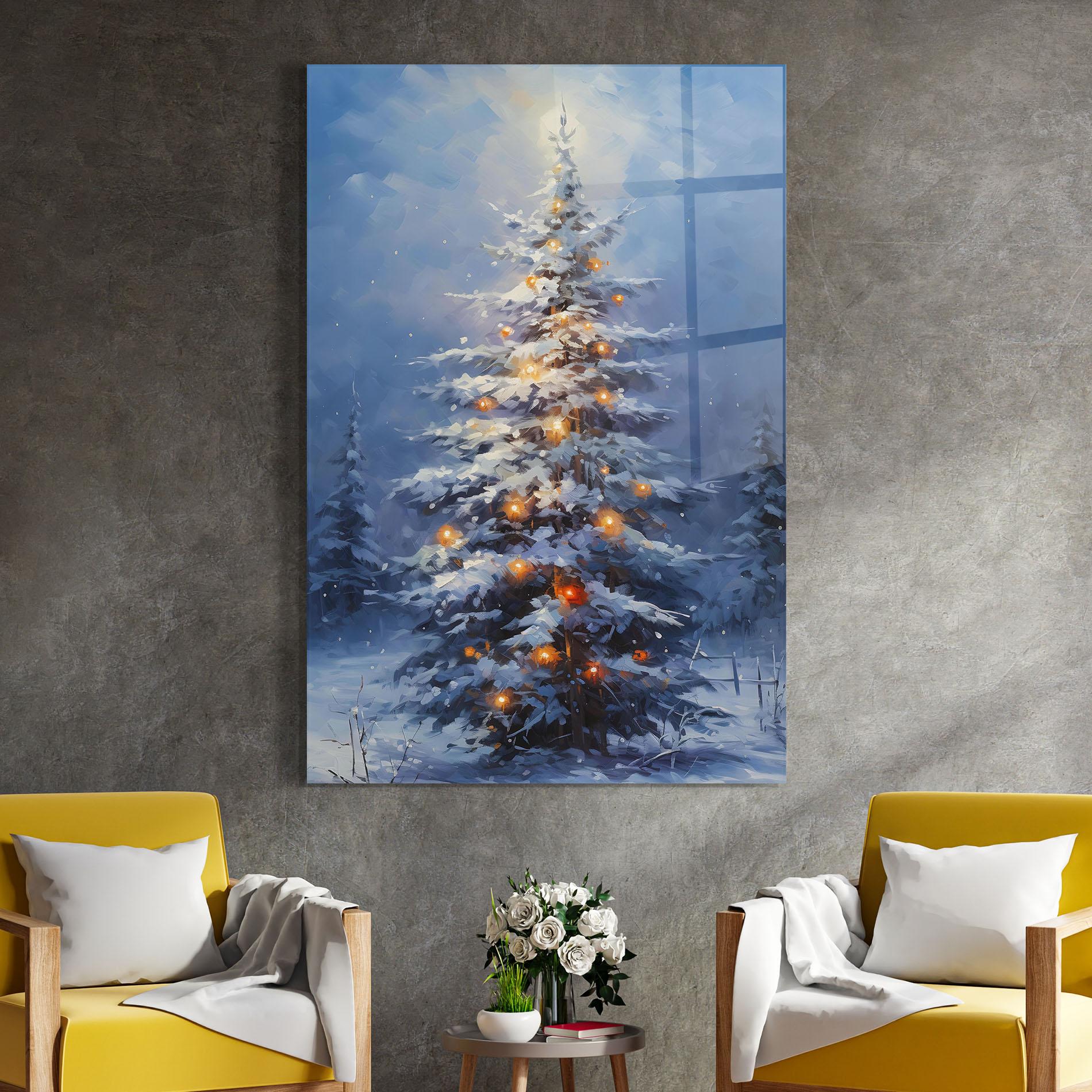 Tablou Sticla Tall Slender Tree mockup 4