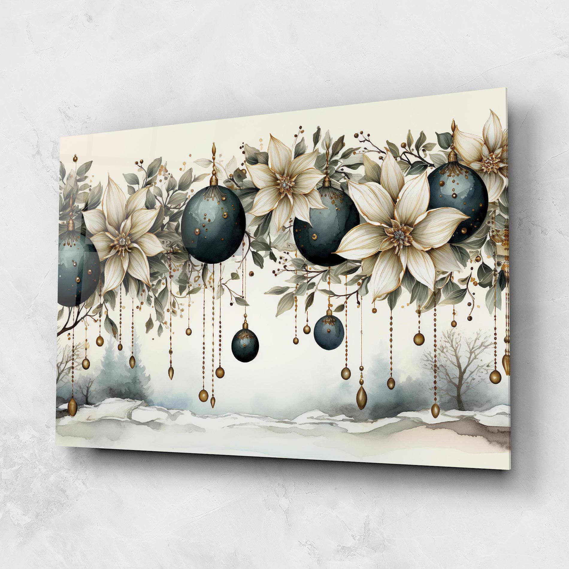 Christmas Flowers Art mockup 1