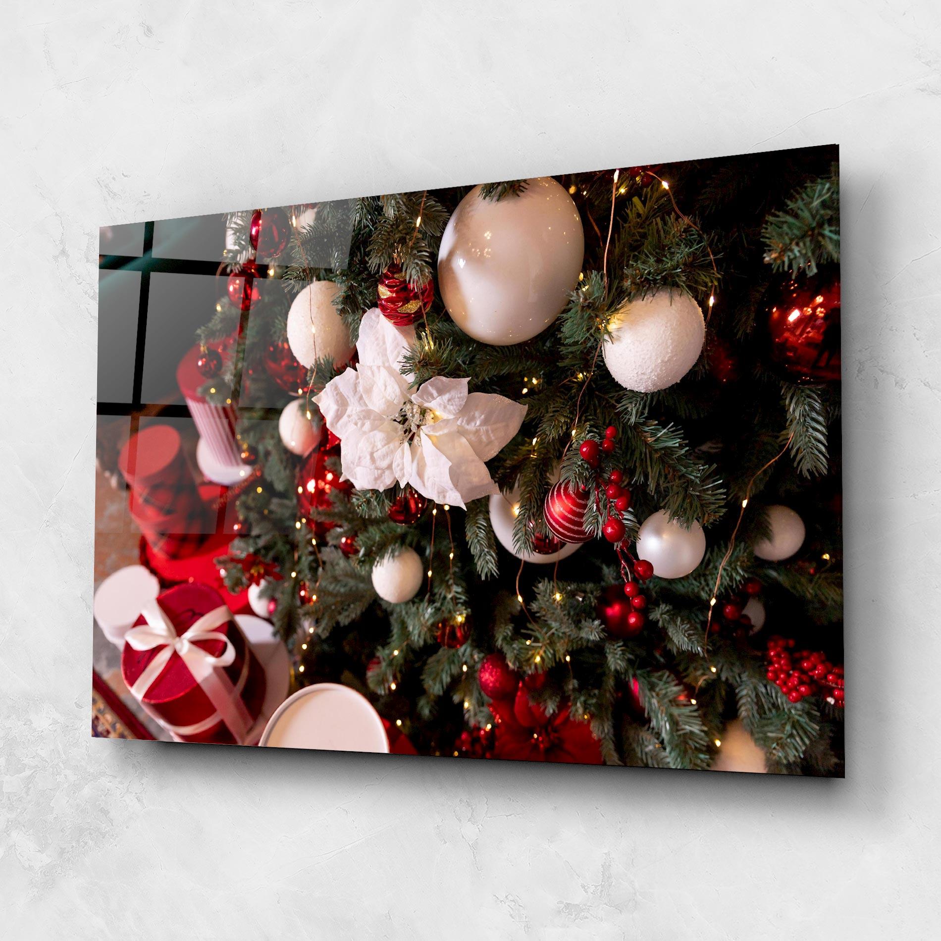 Tablou Sticla Colourful Christmas Baubles mockup 1