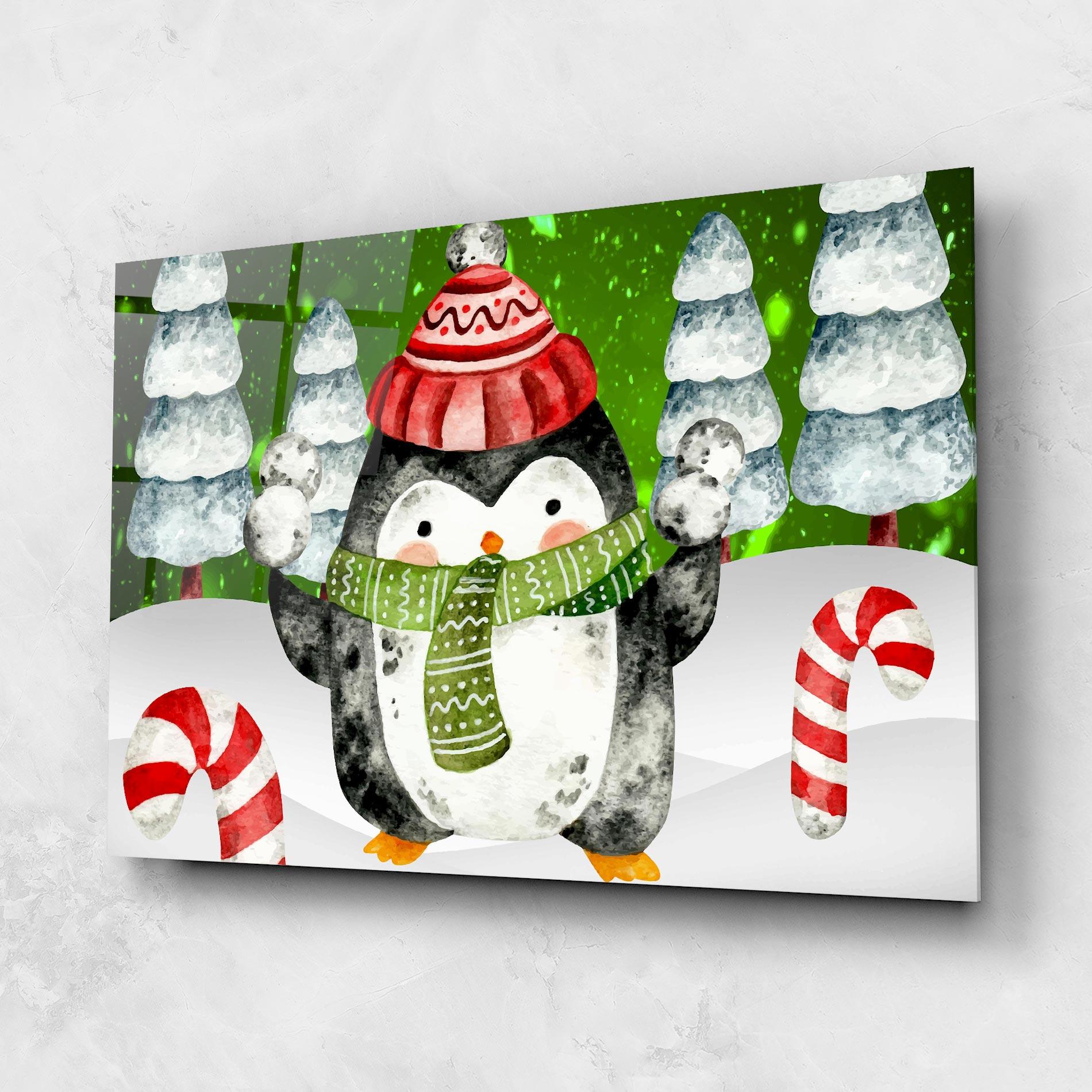 Tablou Sticla Green Pinguin mockup 1