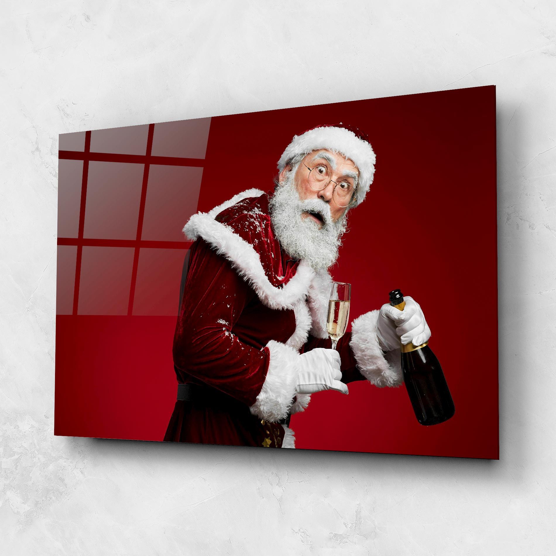 Holding Champagne Santa mockup 1