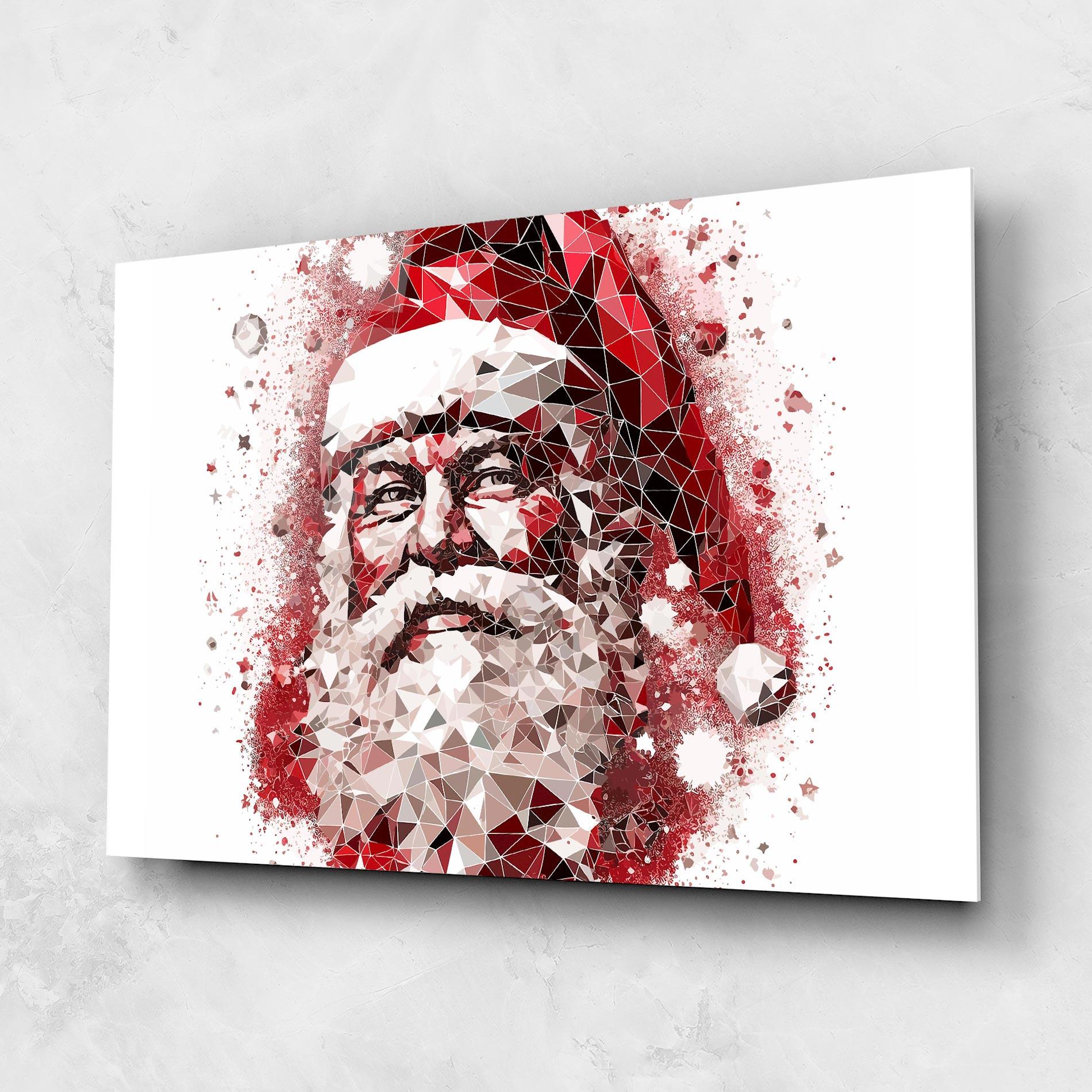 Tablou Sticla Red Santa Art mockup 1