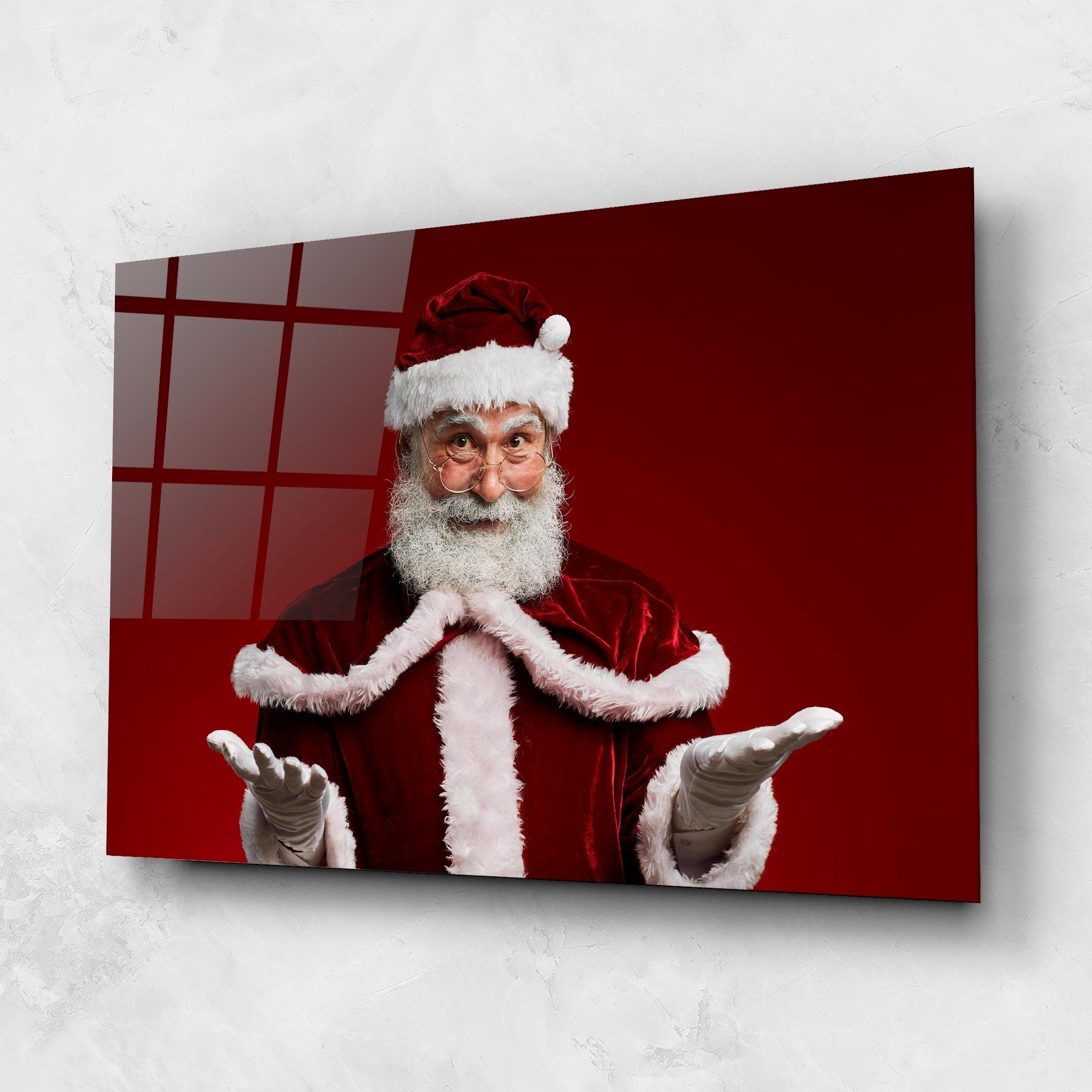 Tablou Sticla Santa Welcoming You mockup 1