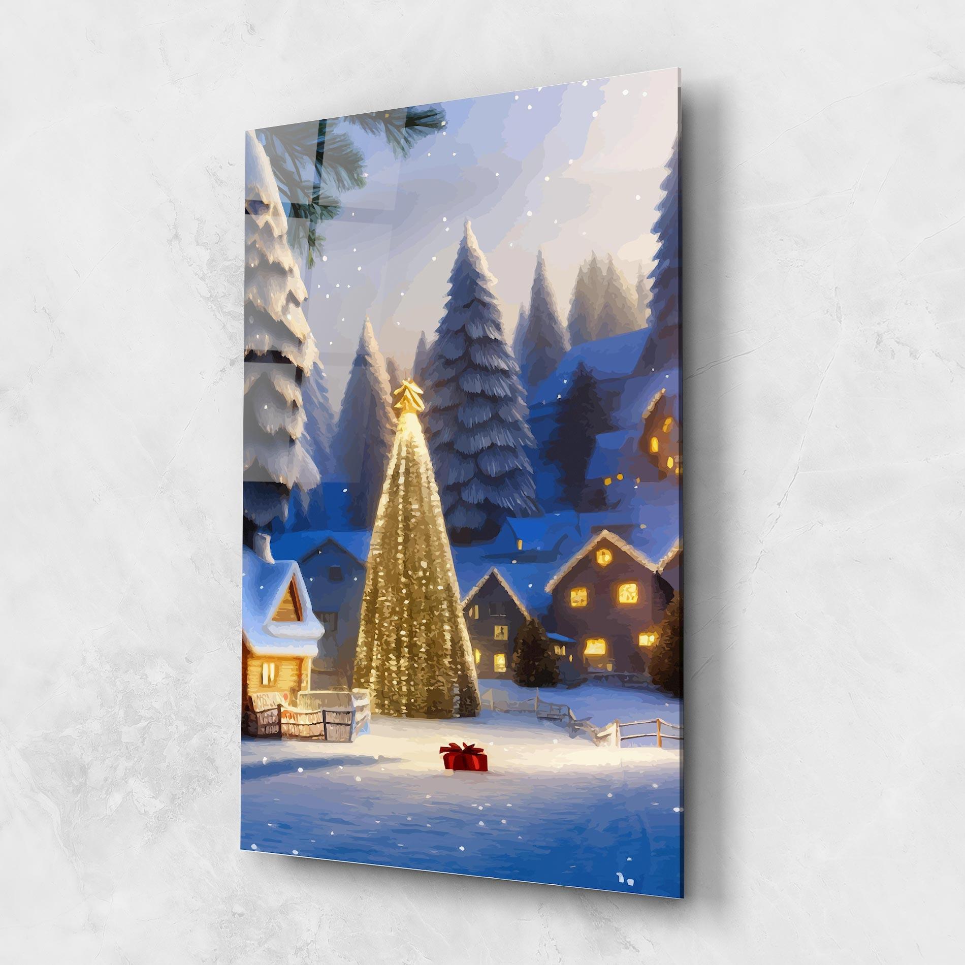 Tablou Sticla Fairy Tale Christmas House mockup 1