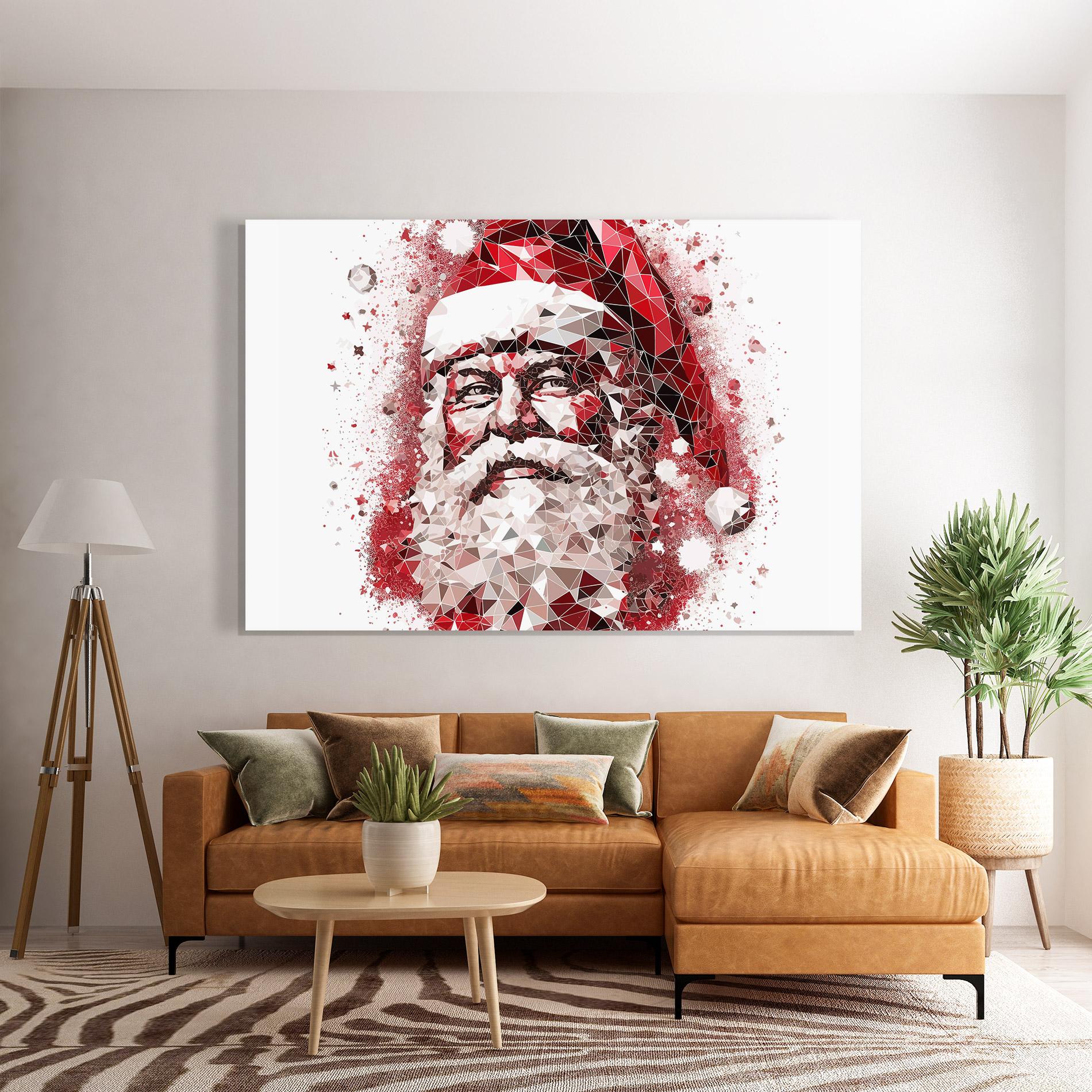 Tablou Sticla Red Santa Art mockup 7