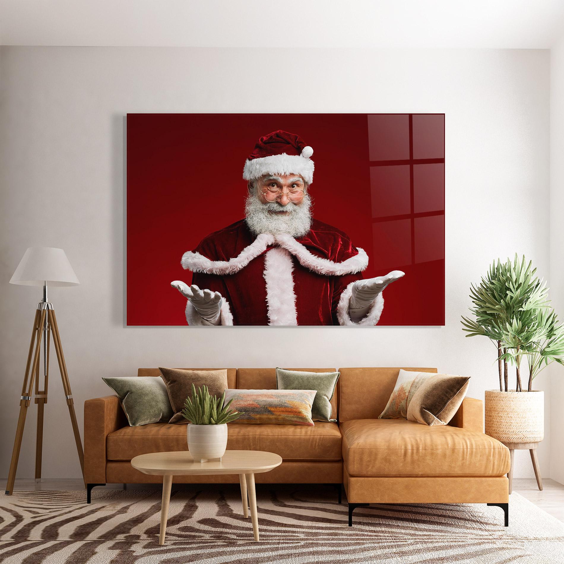 Tablou Sticla Santa Welcoming You mockup 7