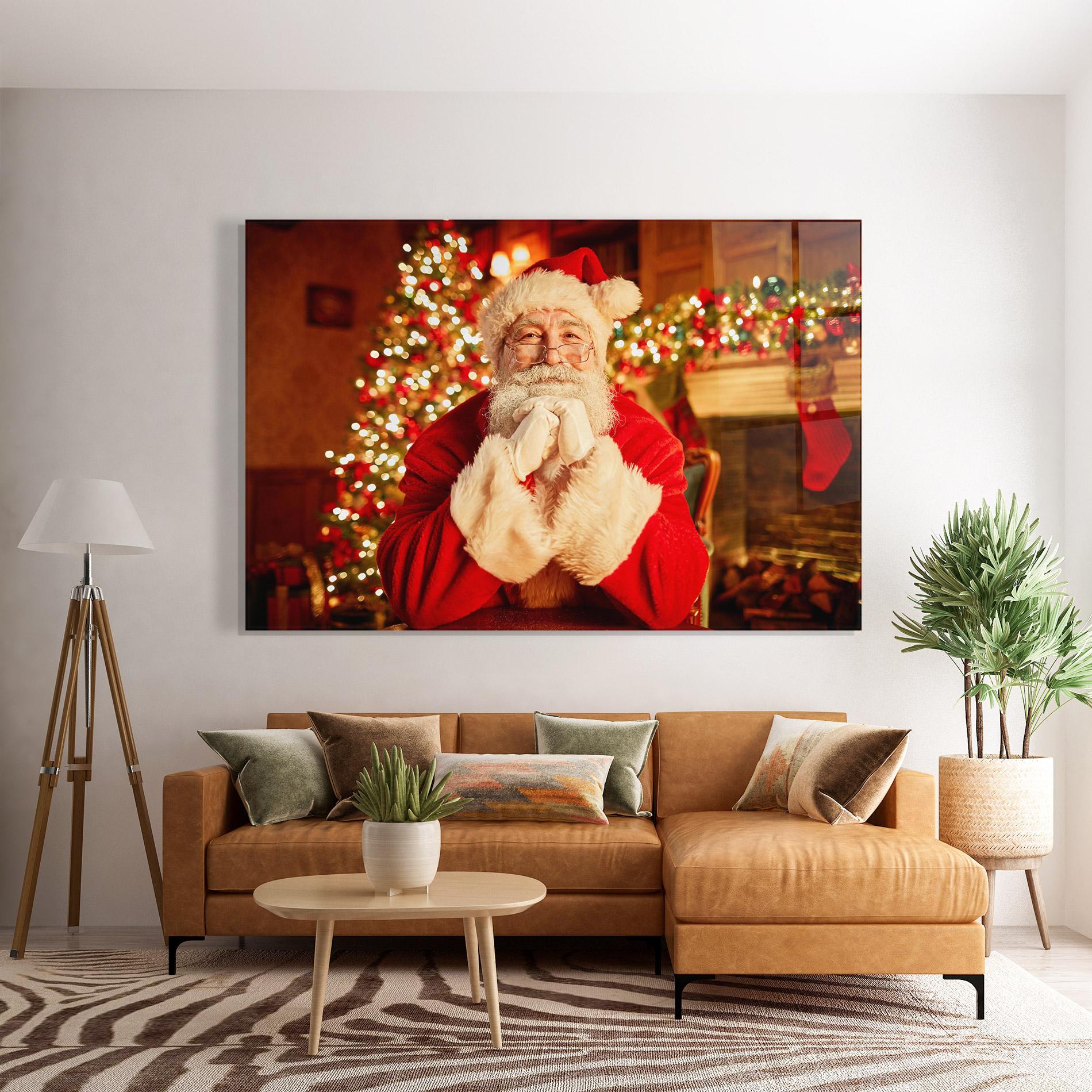 Tablou Sticla Traditional Santa mockup 7