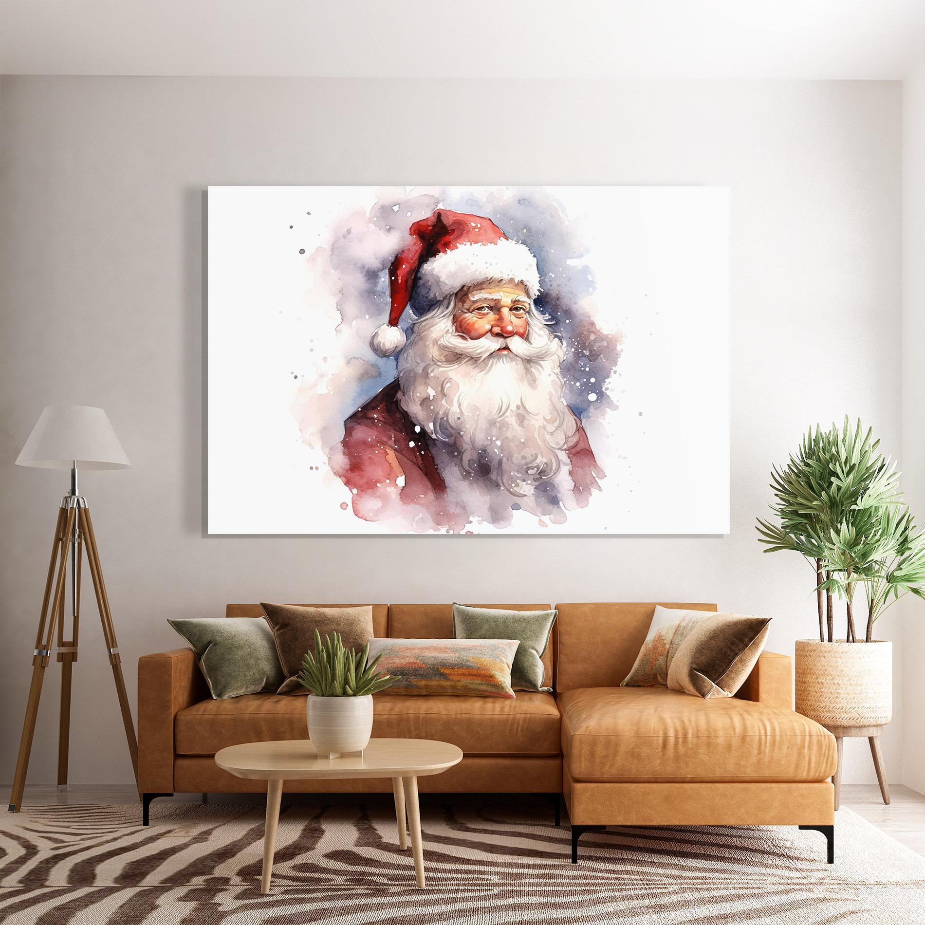 Tablou Sticla Watercolor Santa mockup 7