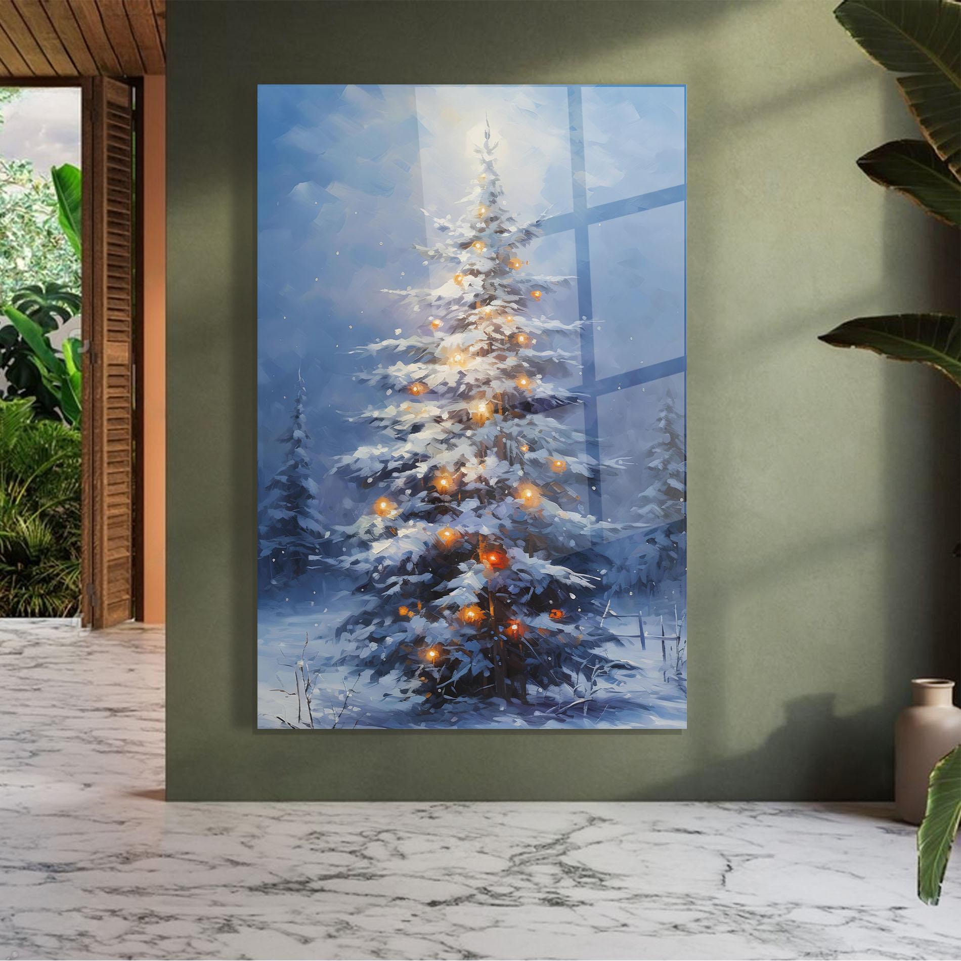 Tablou Sticla Tall Slender Tree mockup 7