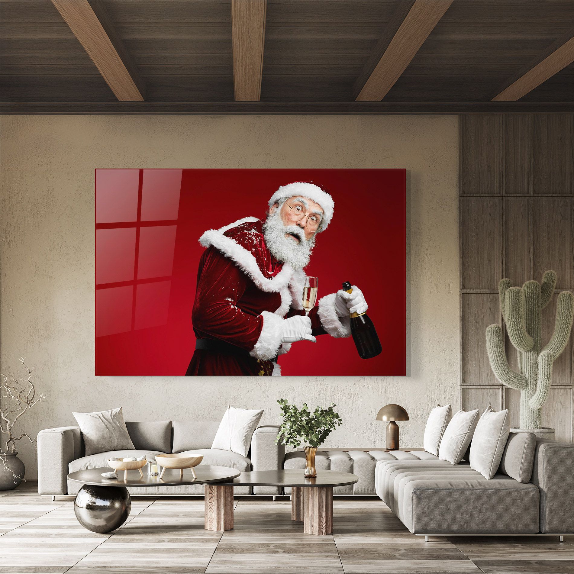 Holding Champagne Santa mockup 8