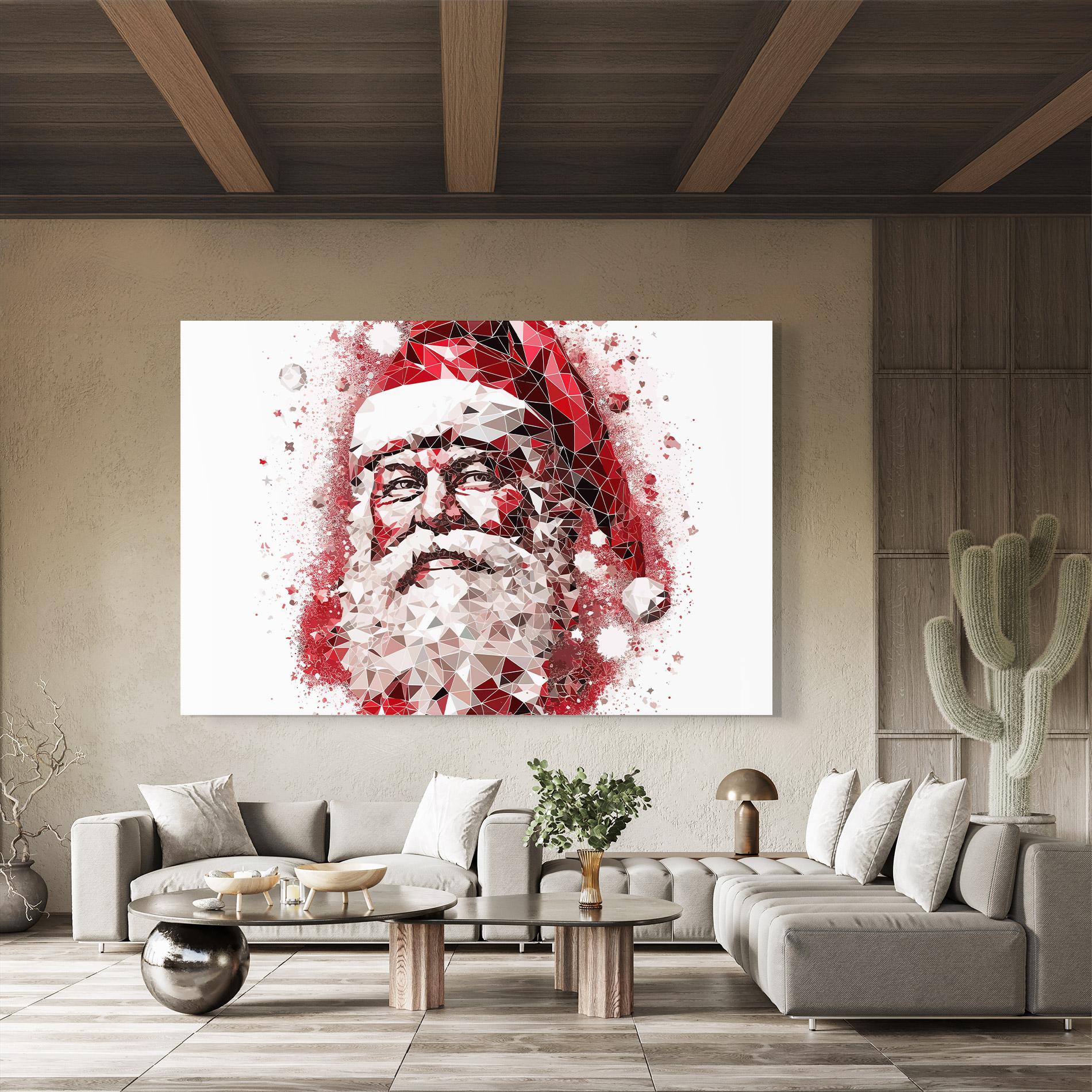 Tablou Sticla Red Santa Art mockup 8