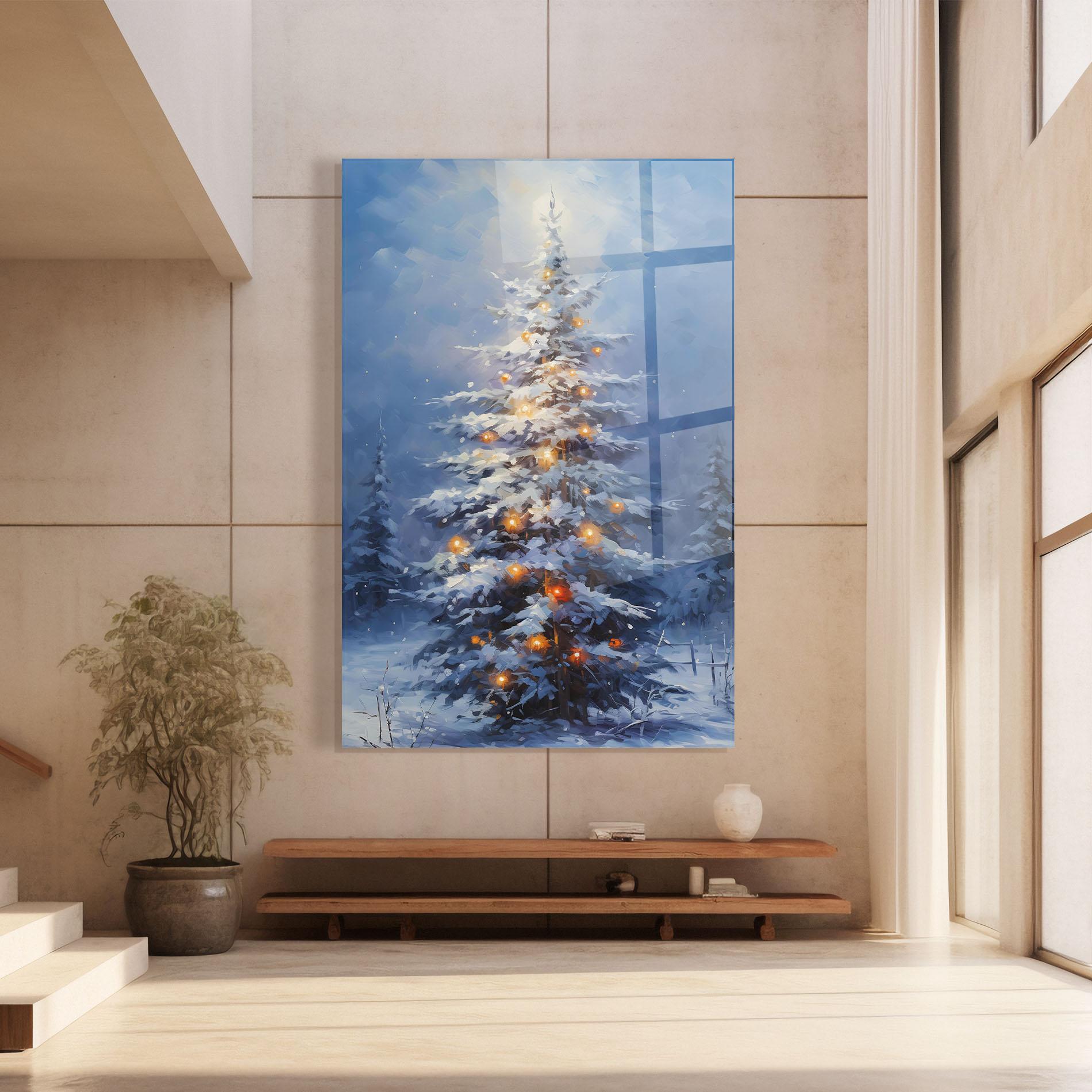 Tablou Sticla Tall Slender Tree mockup 8