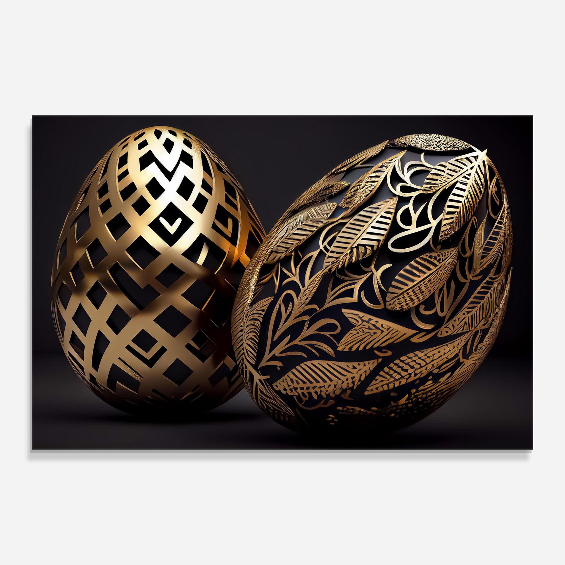 Tablou Sticla Black Golden Eggs mockup 0