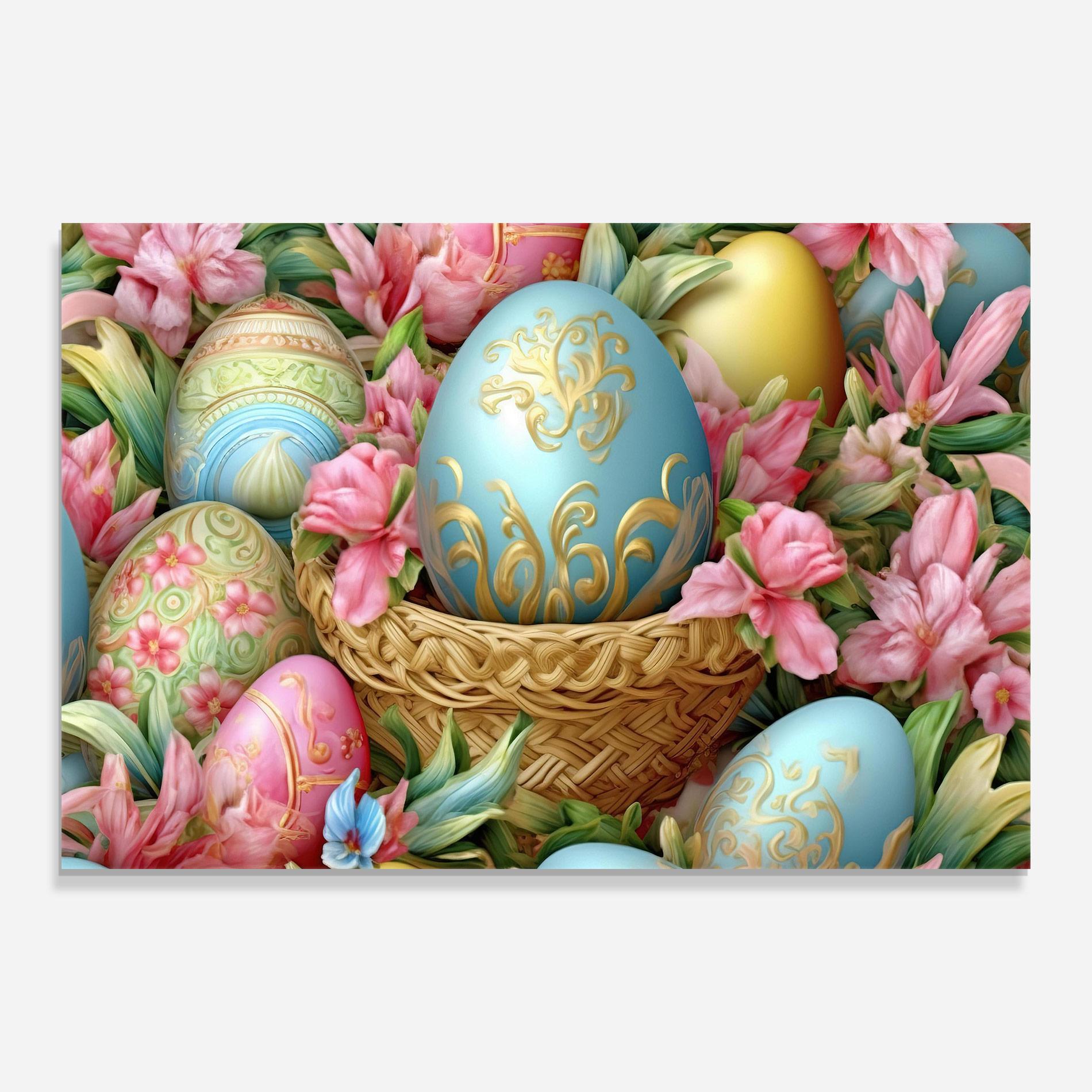 Tablou Sticla Blue Easter Egg mockup 0