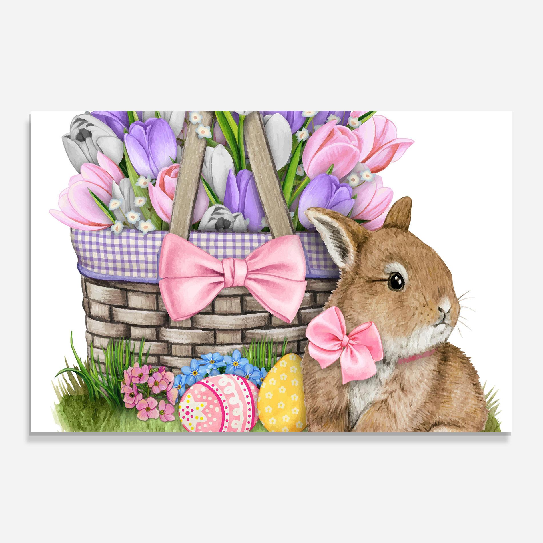 Tablou Sticla Bunny Pink Bow mockup 0