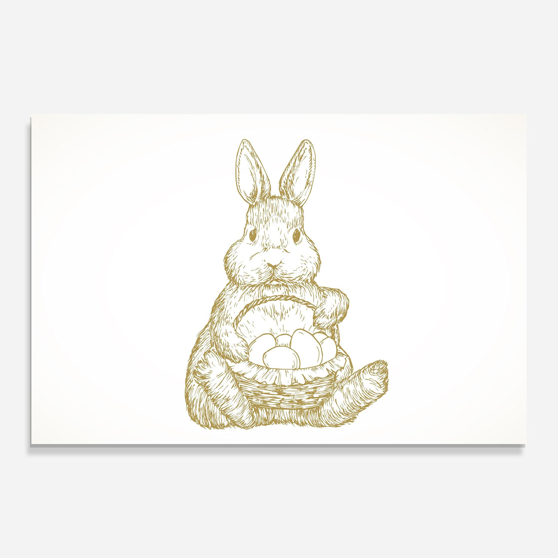 Tablou Sticla Bunny With Basket mockup 0