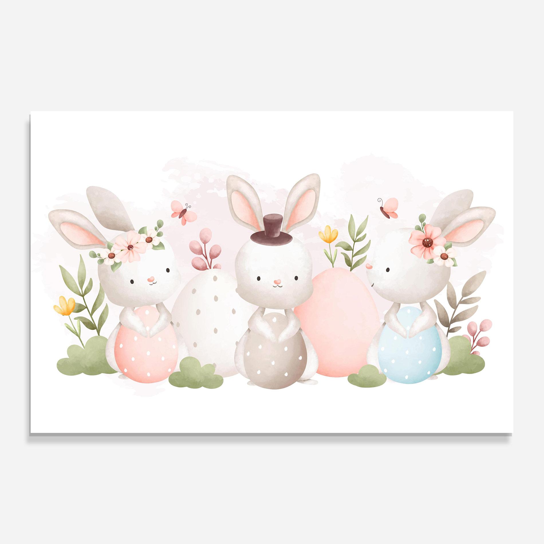 Tablou Sticla Bunny With Hat mockup 0