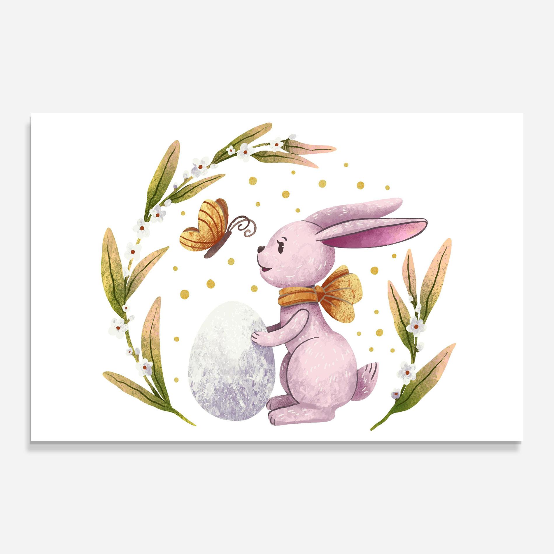 Tablou Sticla Easter Pink Bunny mockup 0