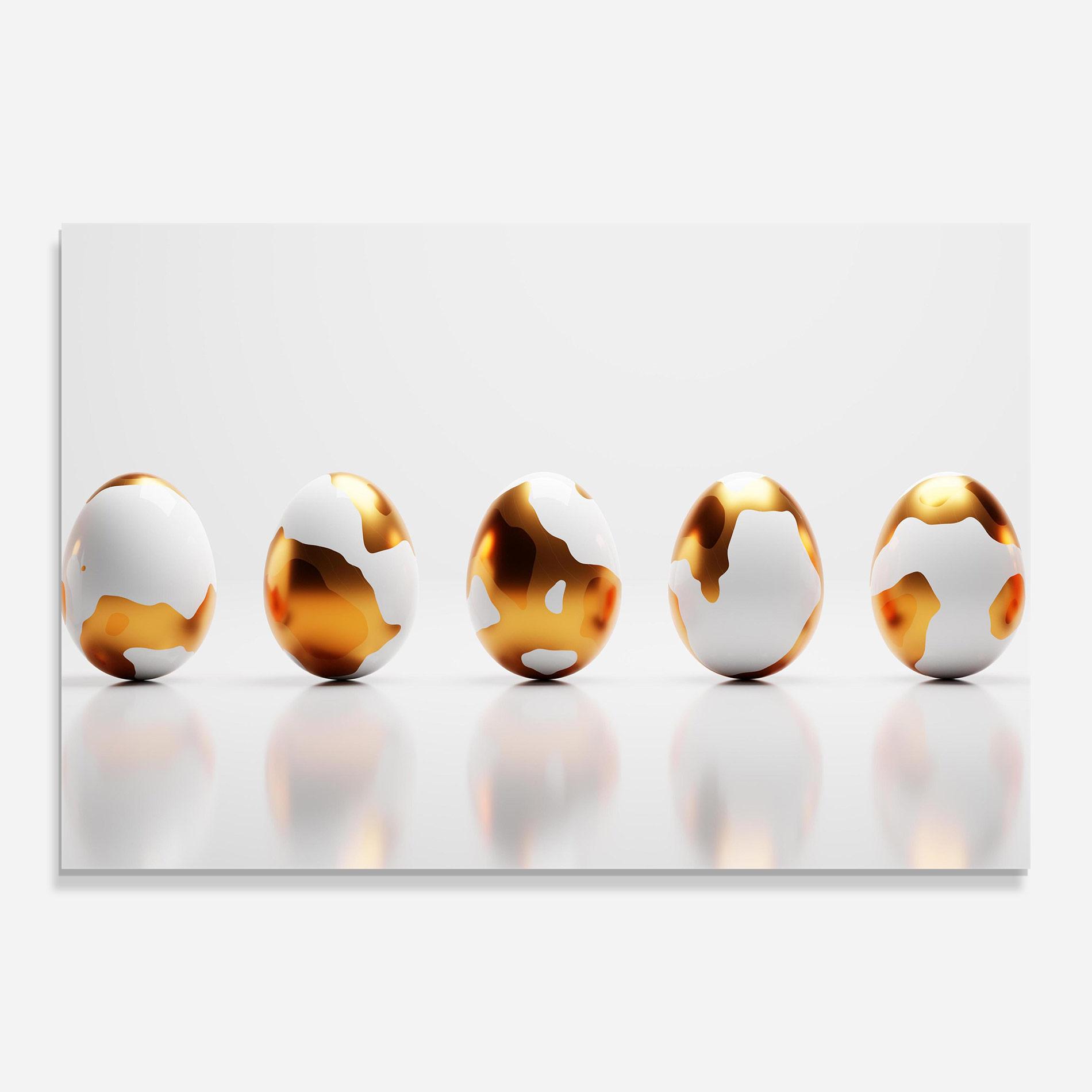 Tablou Sticla Golden Shiny Eggs mockup 0