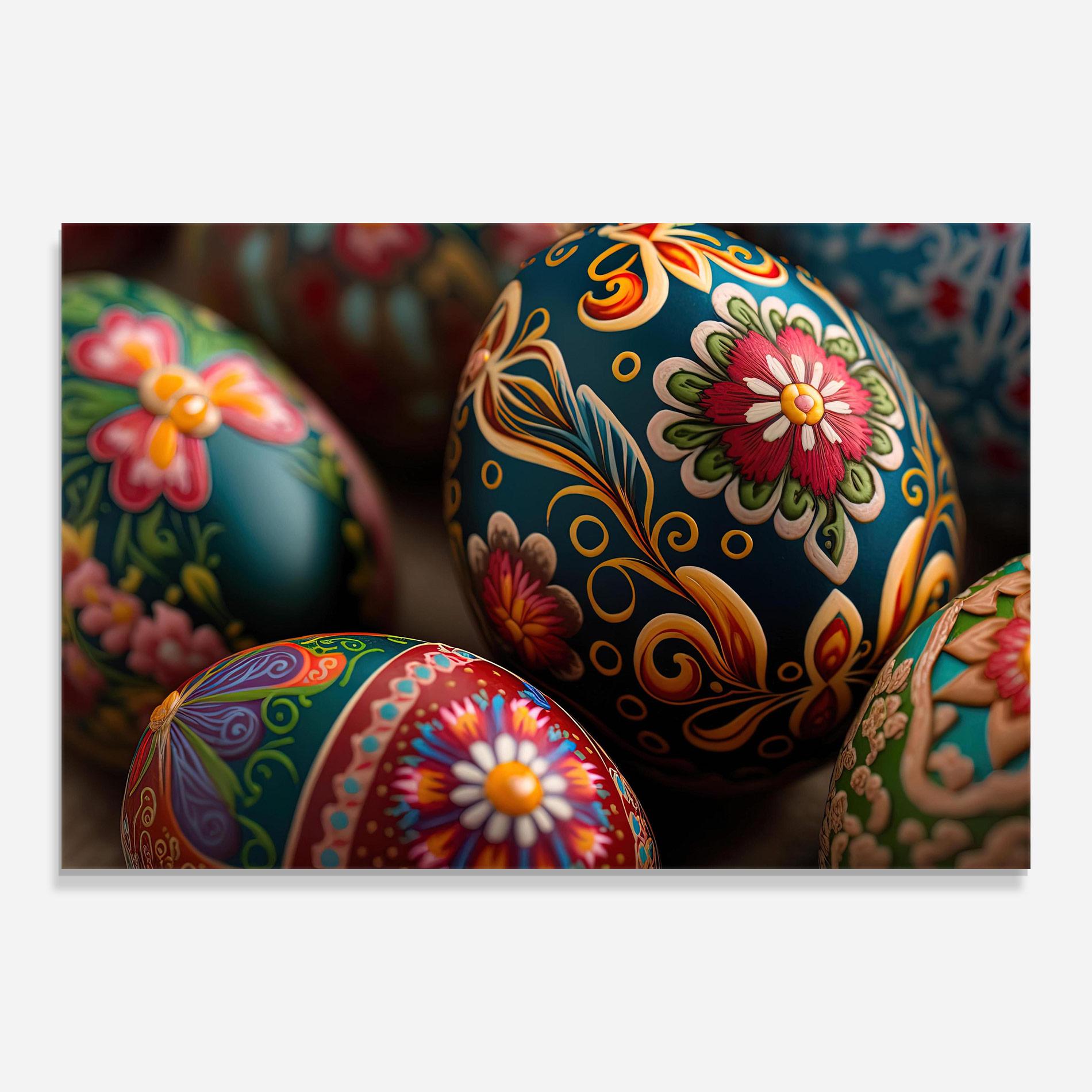 Tablou Sticla Traditional Painted Eggs mockup 0