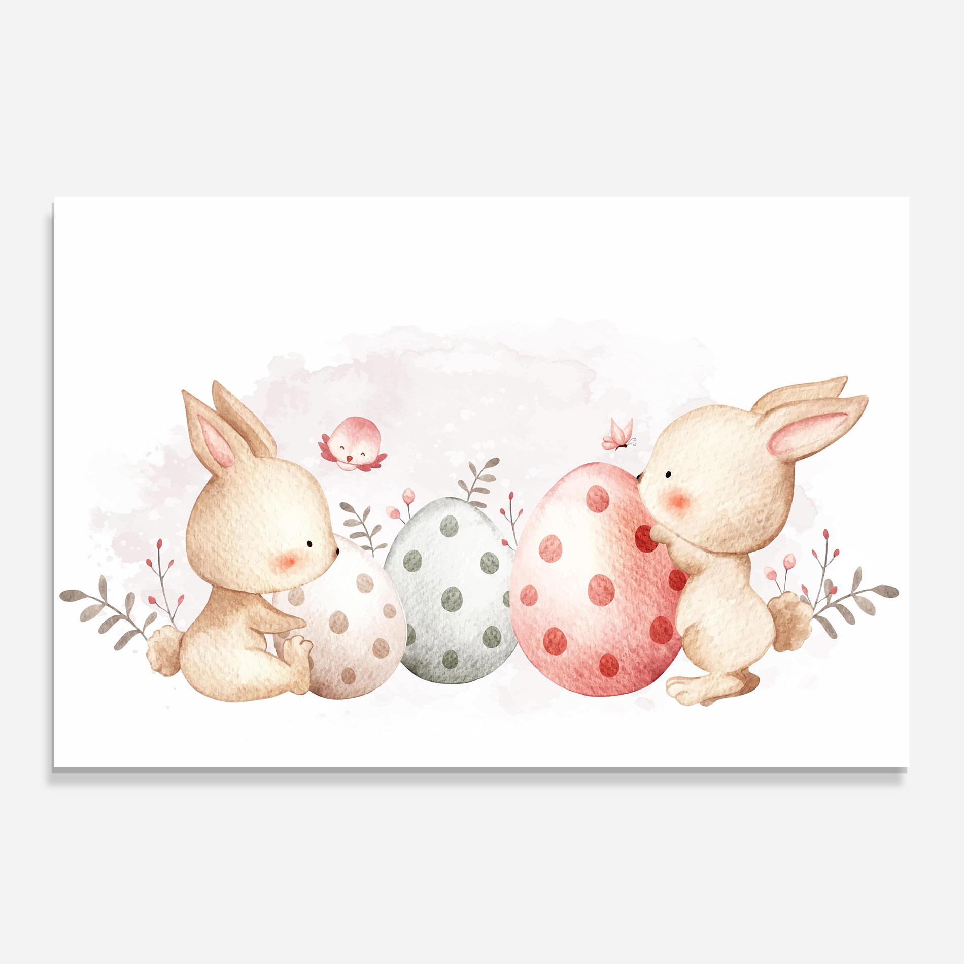 Tablou Sticla Watercolor Bunny mockup 0