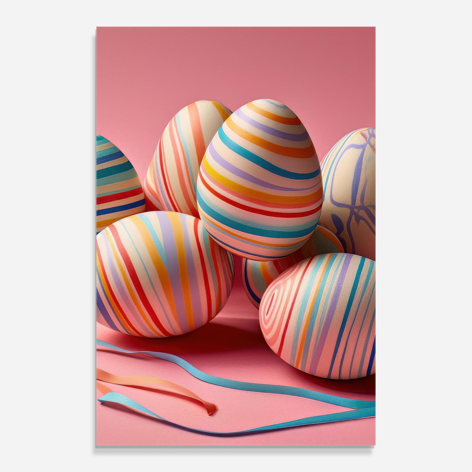 Tablou Sticla Easter Eggs Ribbons mockup 0