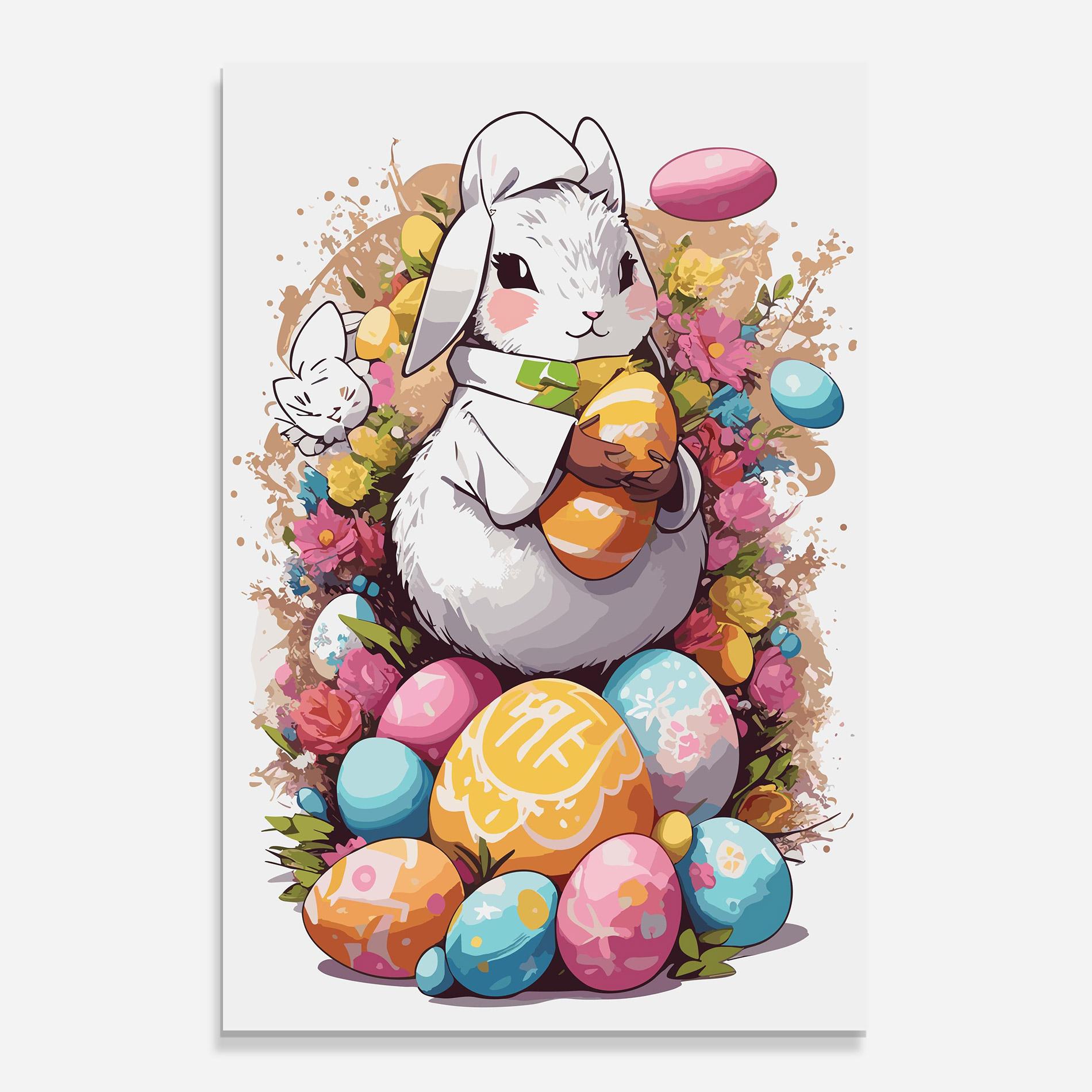 Tablou Sticla White Easter Bunny mockup 0