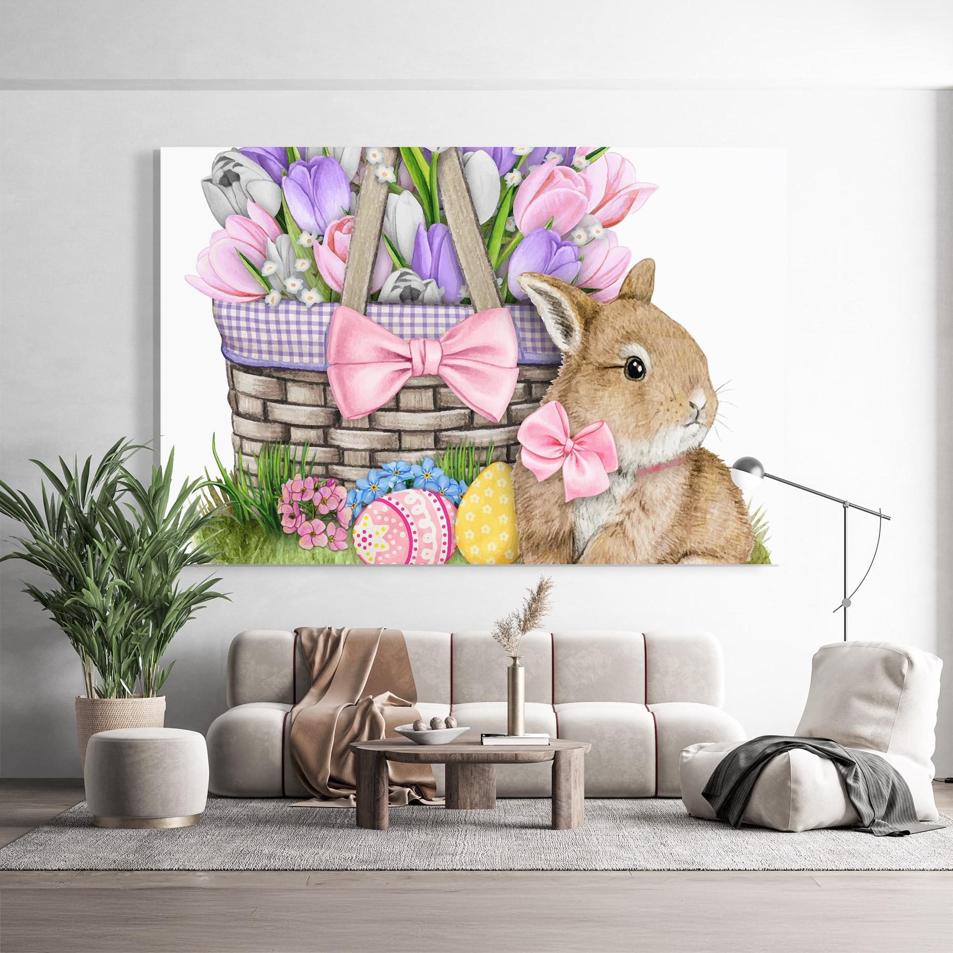 Tablou Sticla Bunny Pink Bow mockup 9
