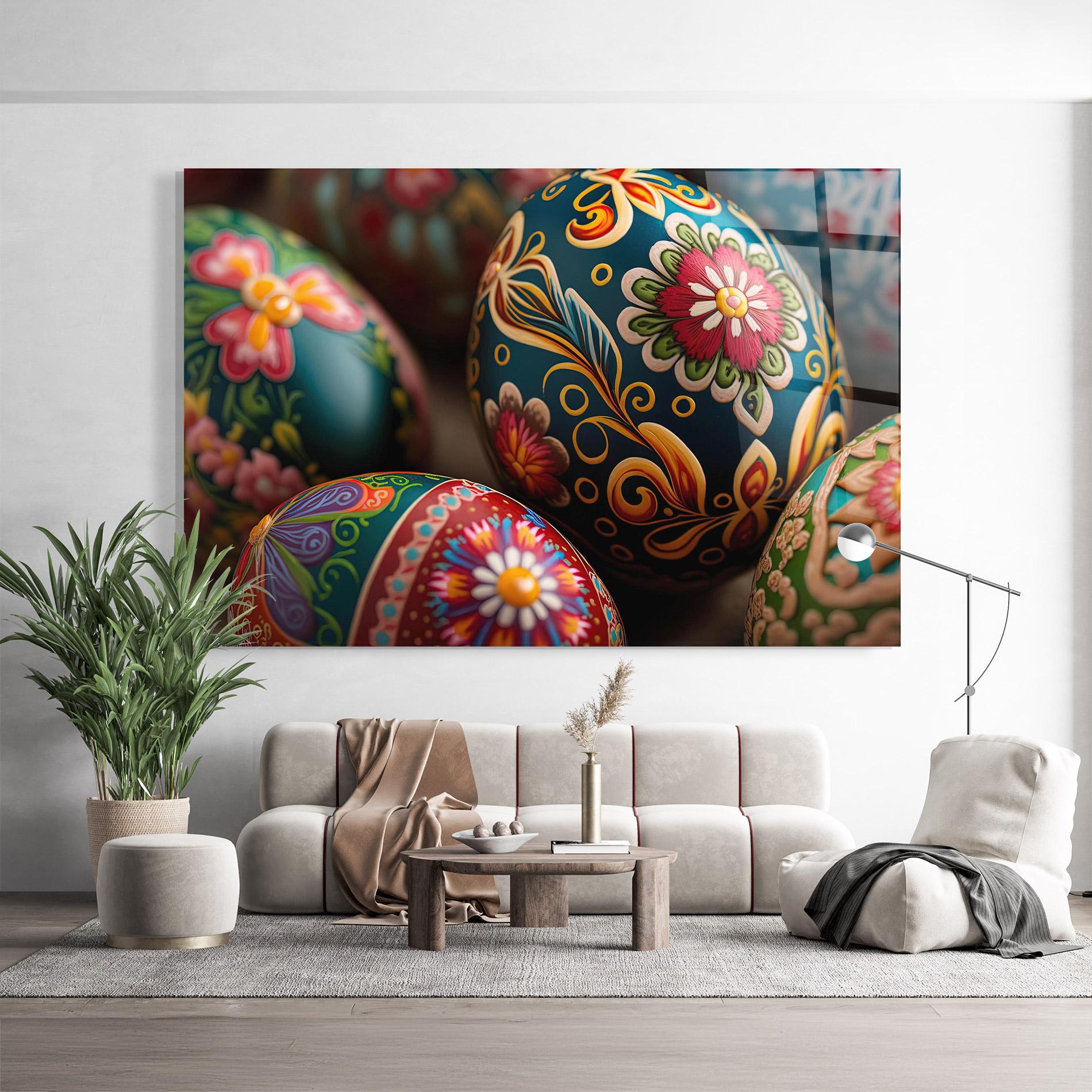 Tablou Sticla Traditional Painted Eggs mockup 9