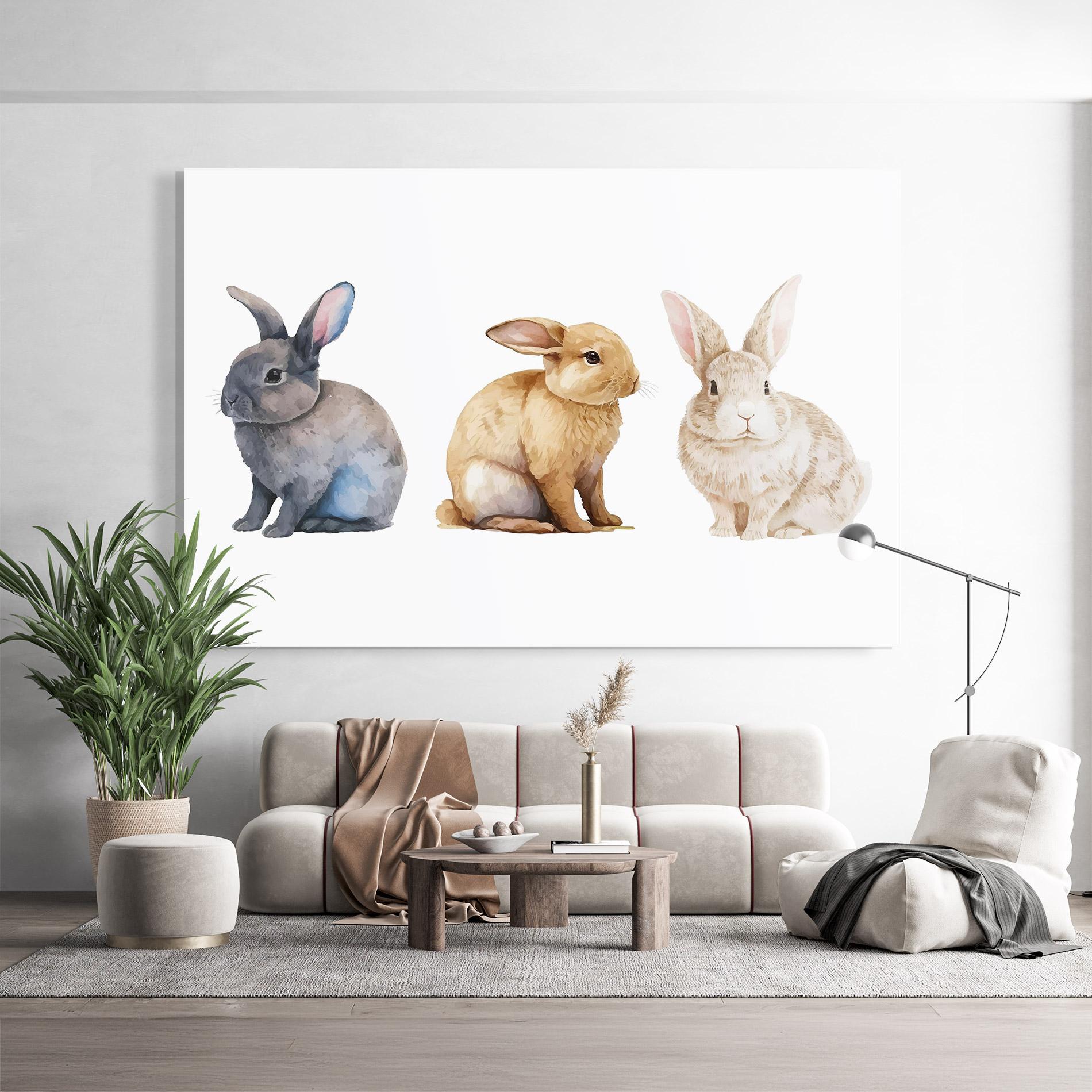 Tablou Sticla Tree Easter Bunnies mockup 9