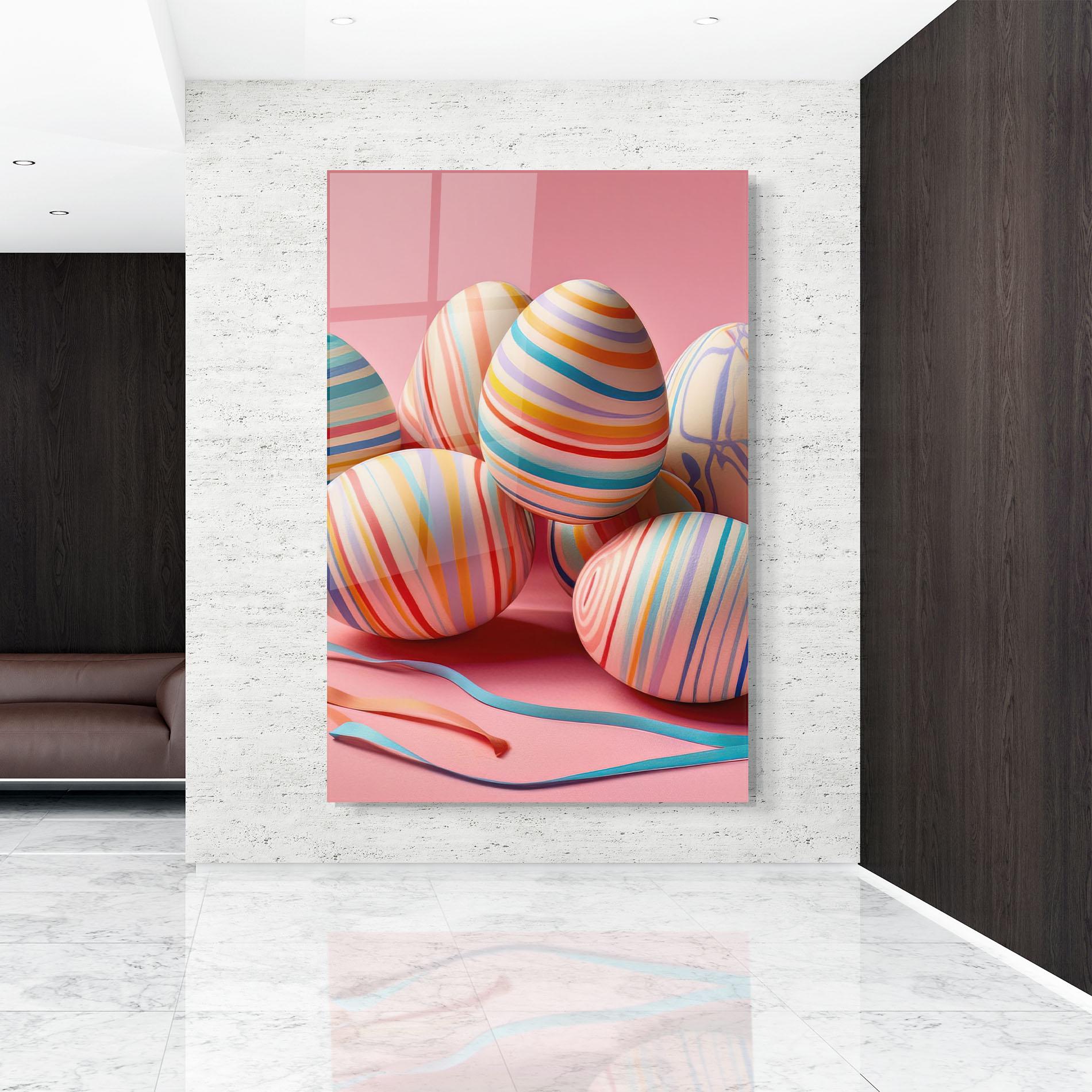 Tablou Sticla Easter Eggs Ribbons mockup 9